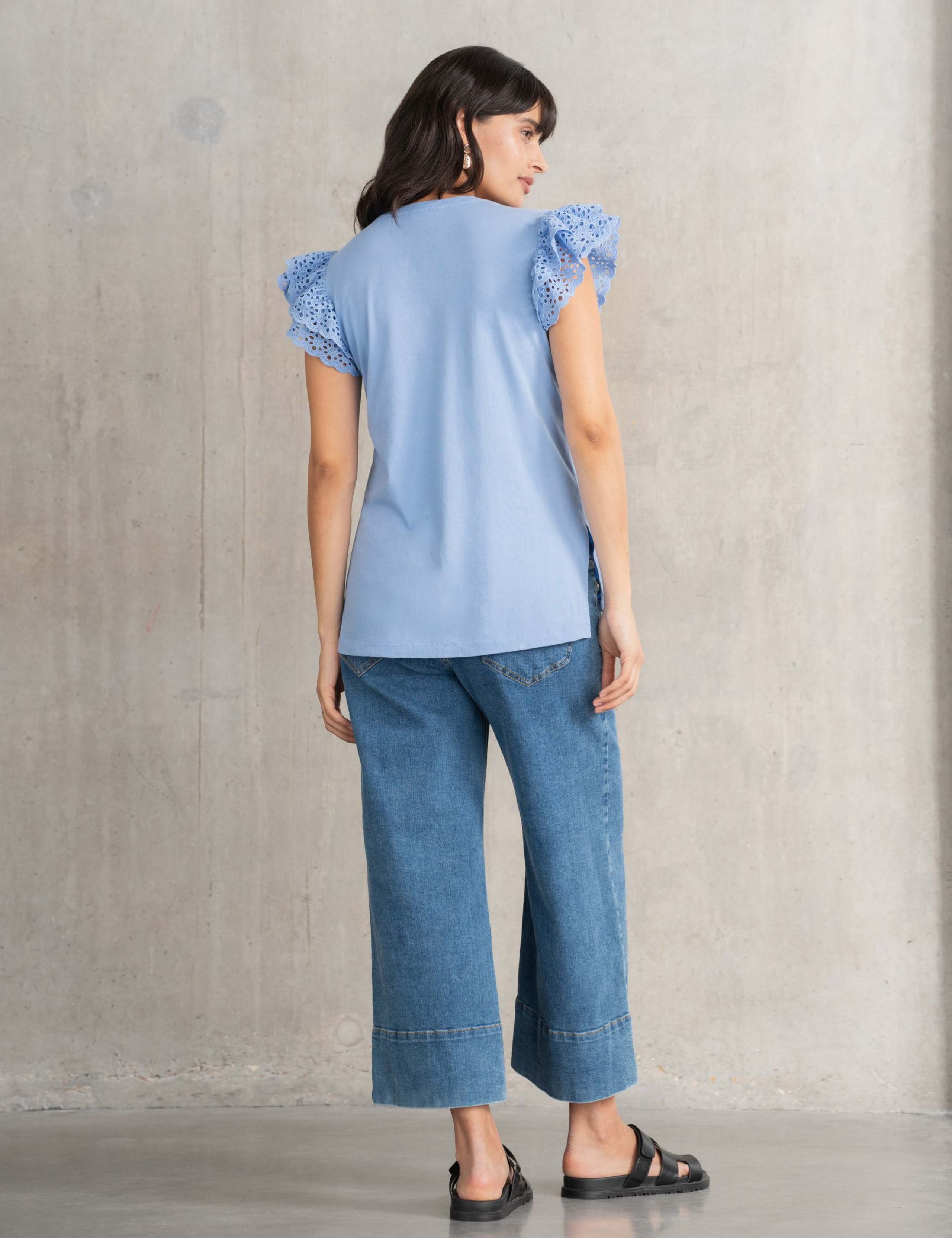 Maternity Pure Cotton Broderie Ruffle Top 3 of 4