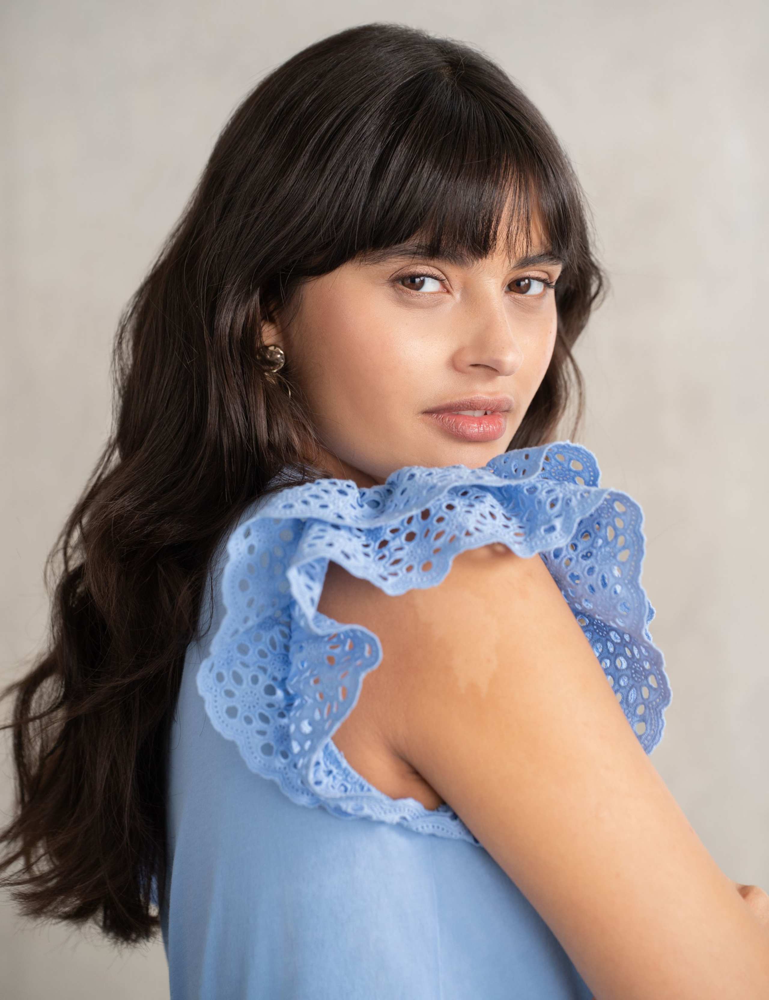 Maternity Pure Cotton Broderie Ruffle Top 4 of 4