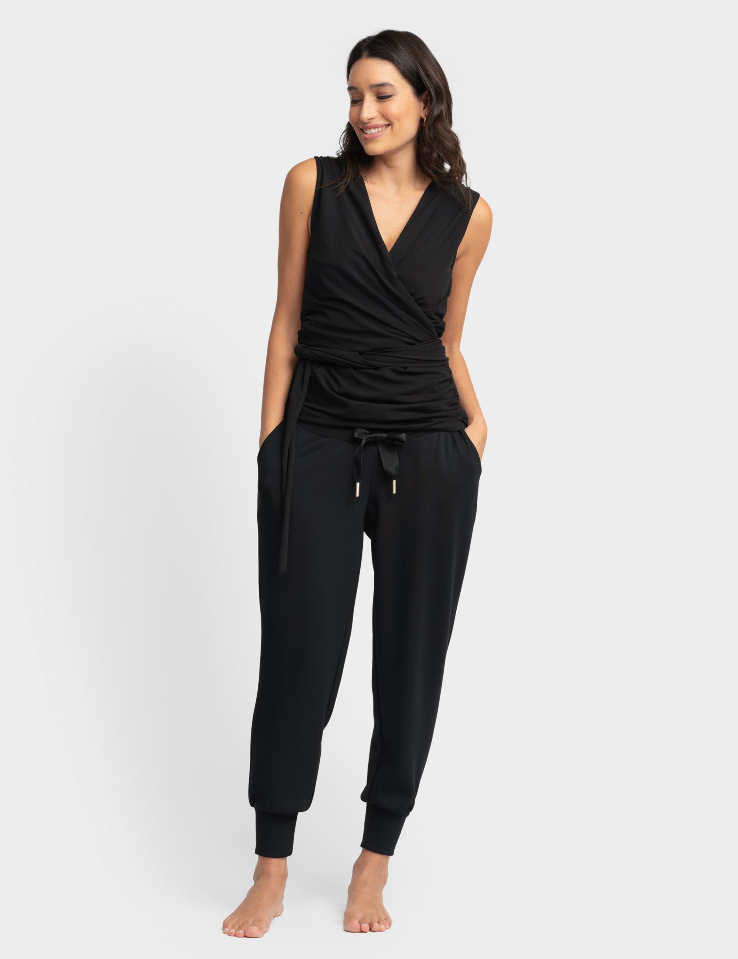 Cotton Rich V-Neck Skin to Skin Wrap Top 1 of 4