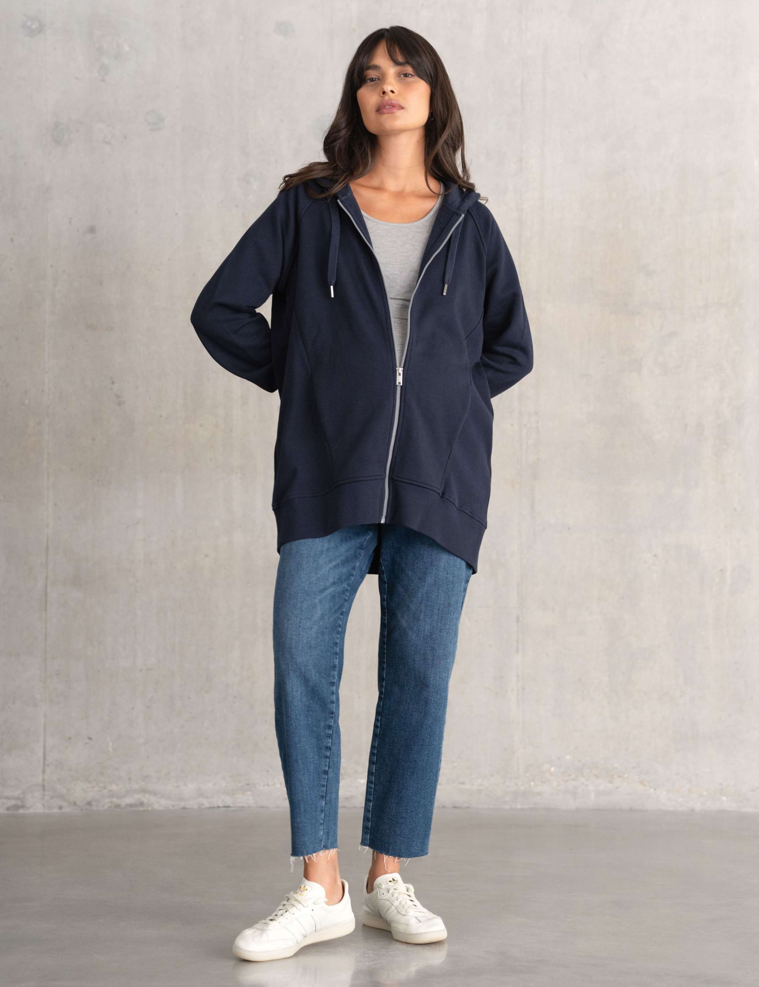 Maternity Jersey Zip Up Baby Wearing Hoodie 4 of 6