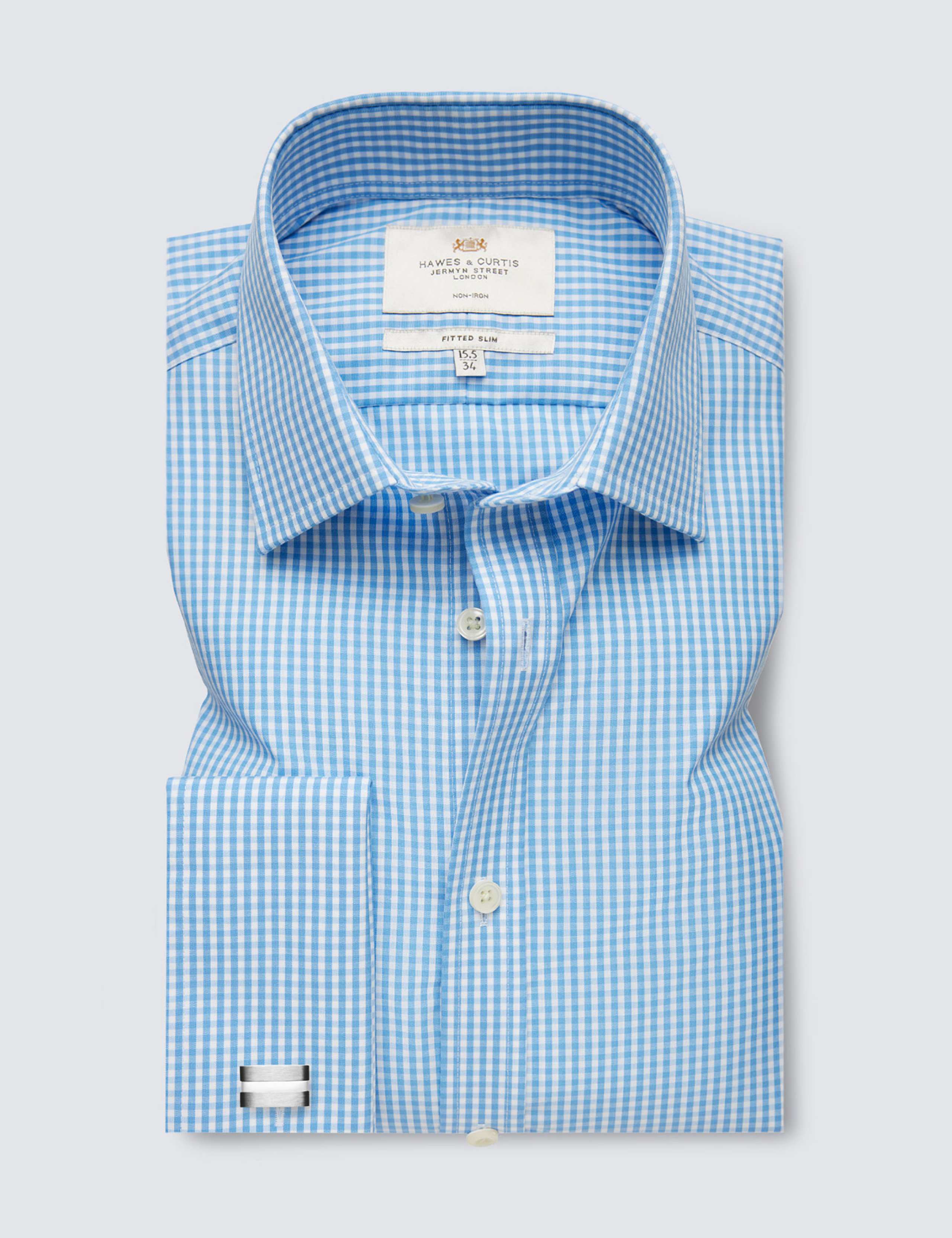 Slim Fit Non Iron Pure Cotton Gingham Shirt 2 of 3
