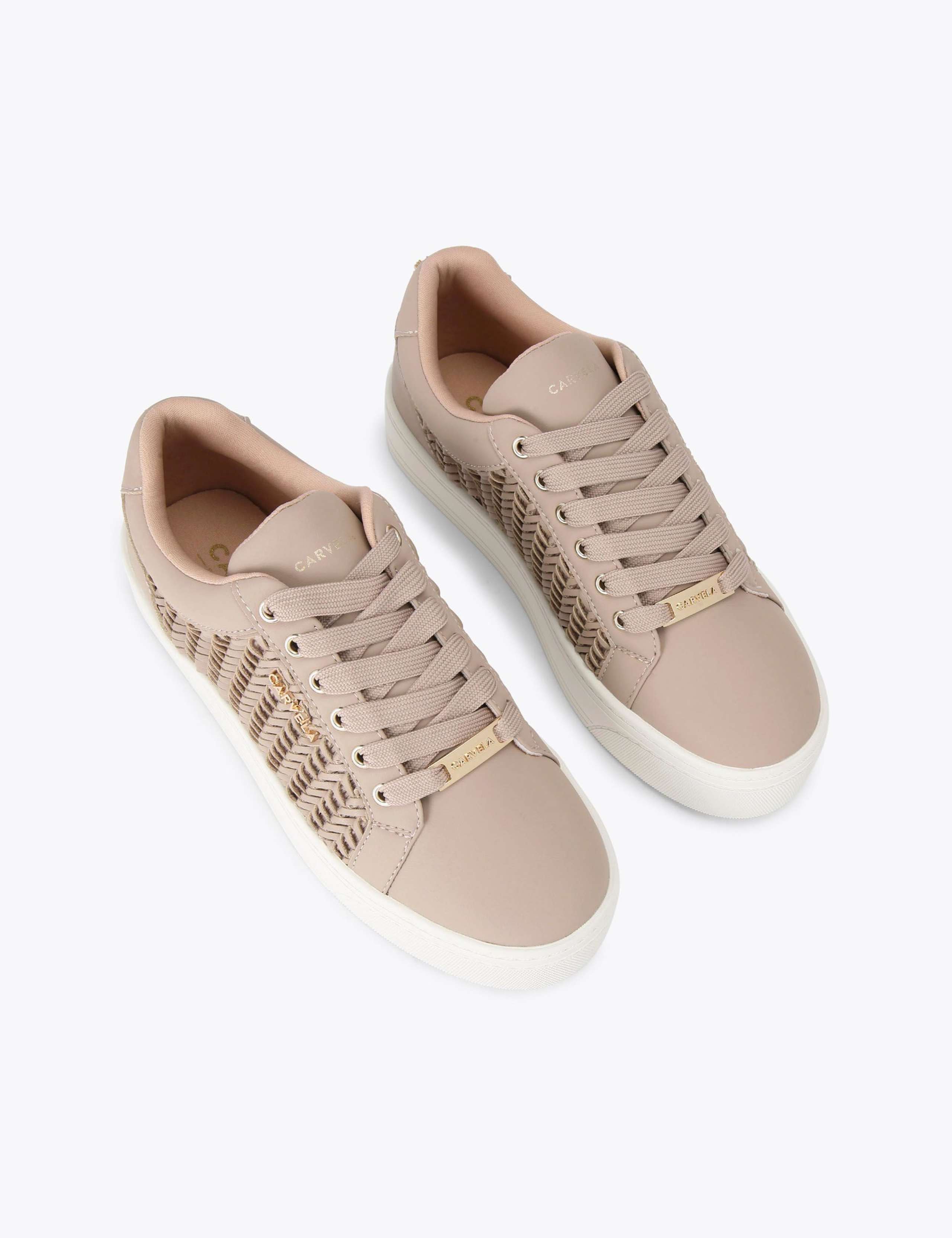 Lace Up Woven Platform Trainers 2 of 4