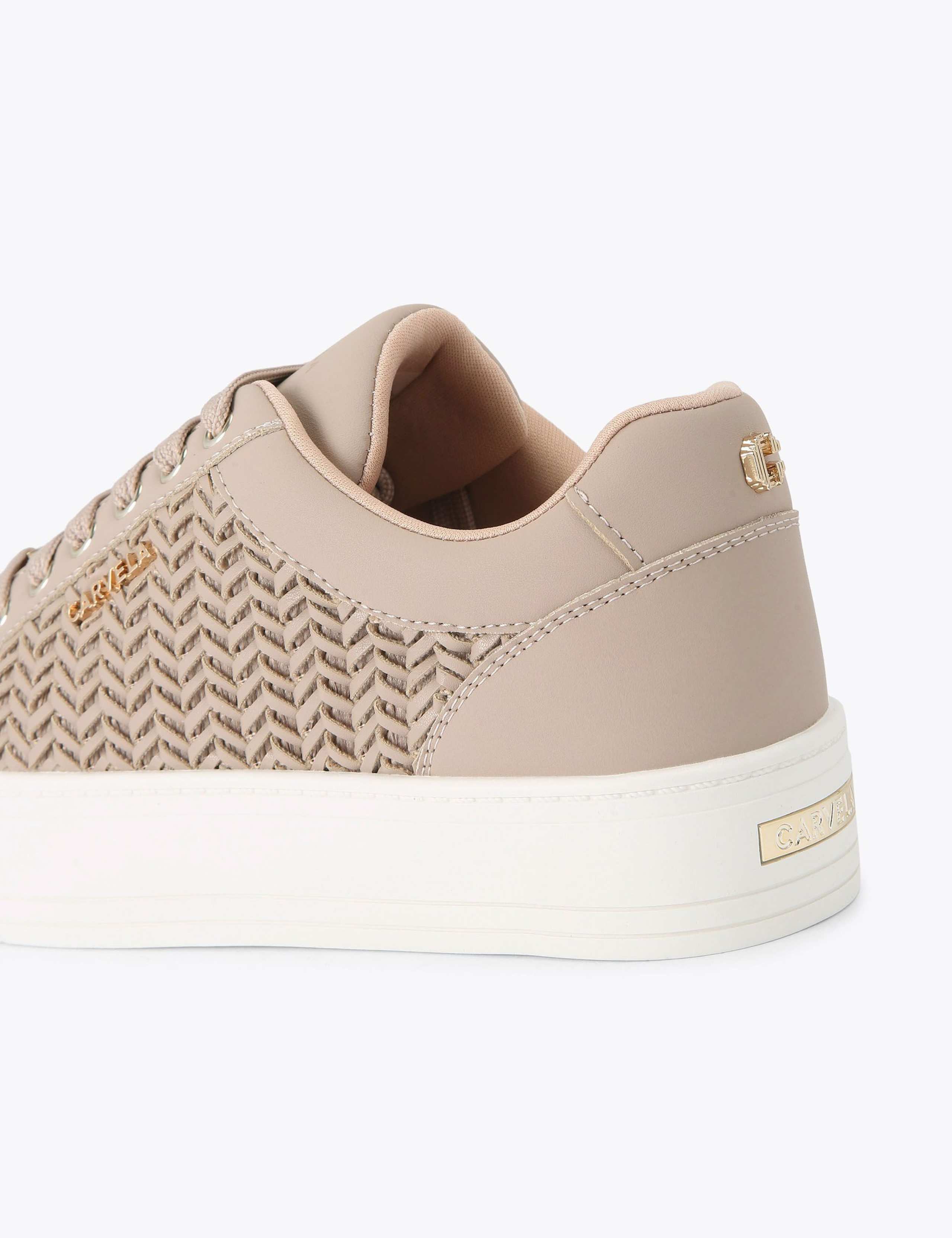 Lace Up Woven Platform Trainers 4 of 4
