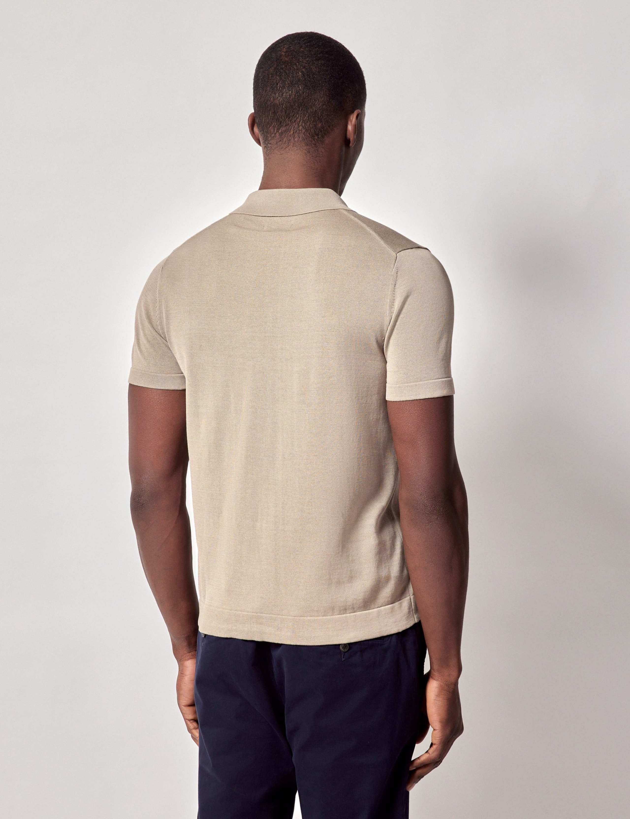 Pure Cotton Button Through Knitted Polo Shirt 3 of 3