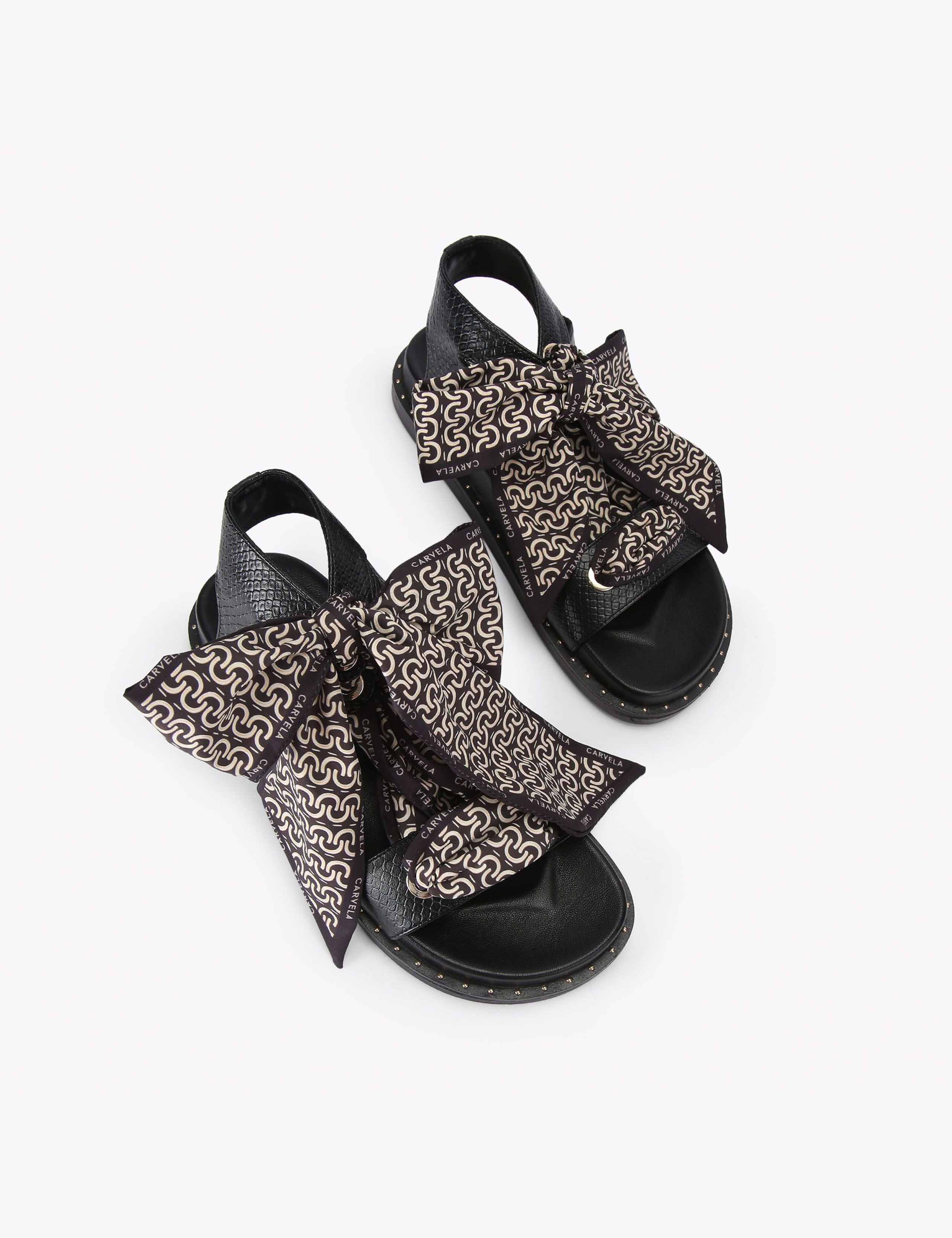 Scarf Tie Ankle Strap Flat Sandals 2 of 4