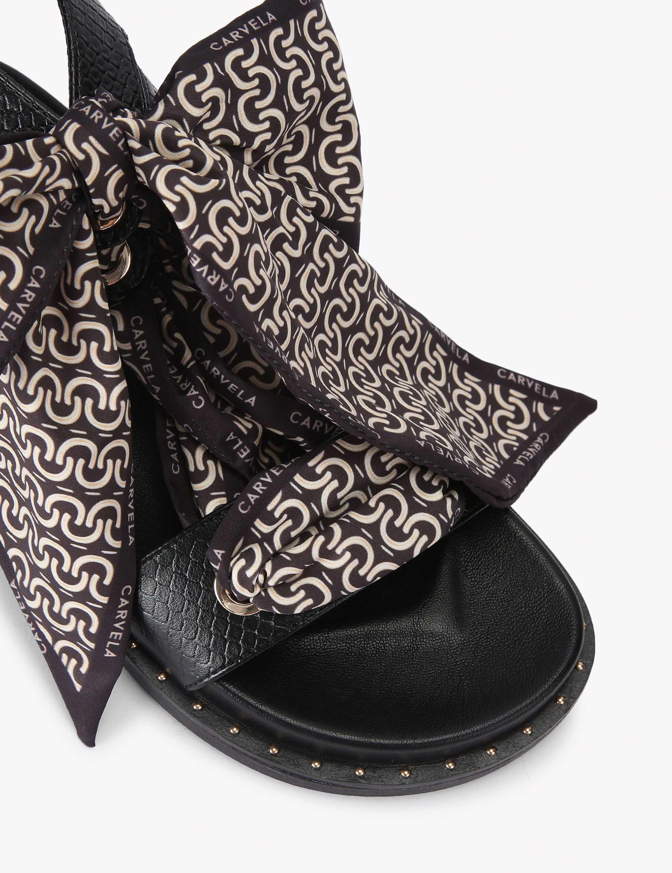 Scarf Tie Ankle Strap Flat Sandals 3 of 4