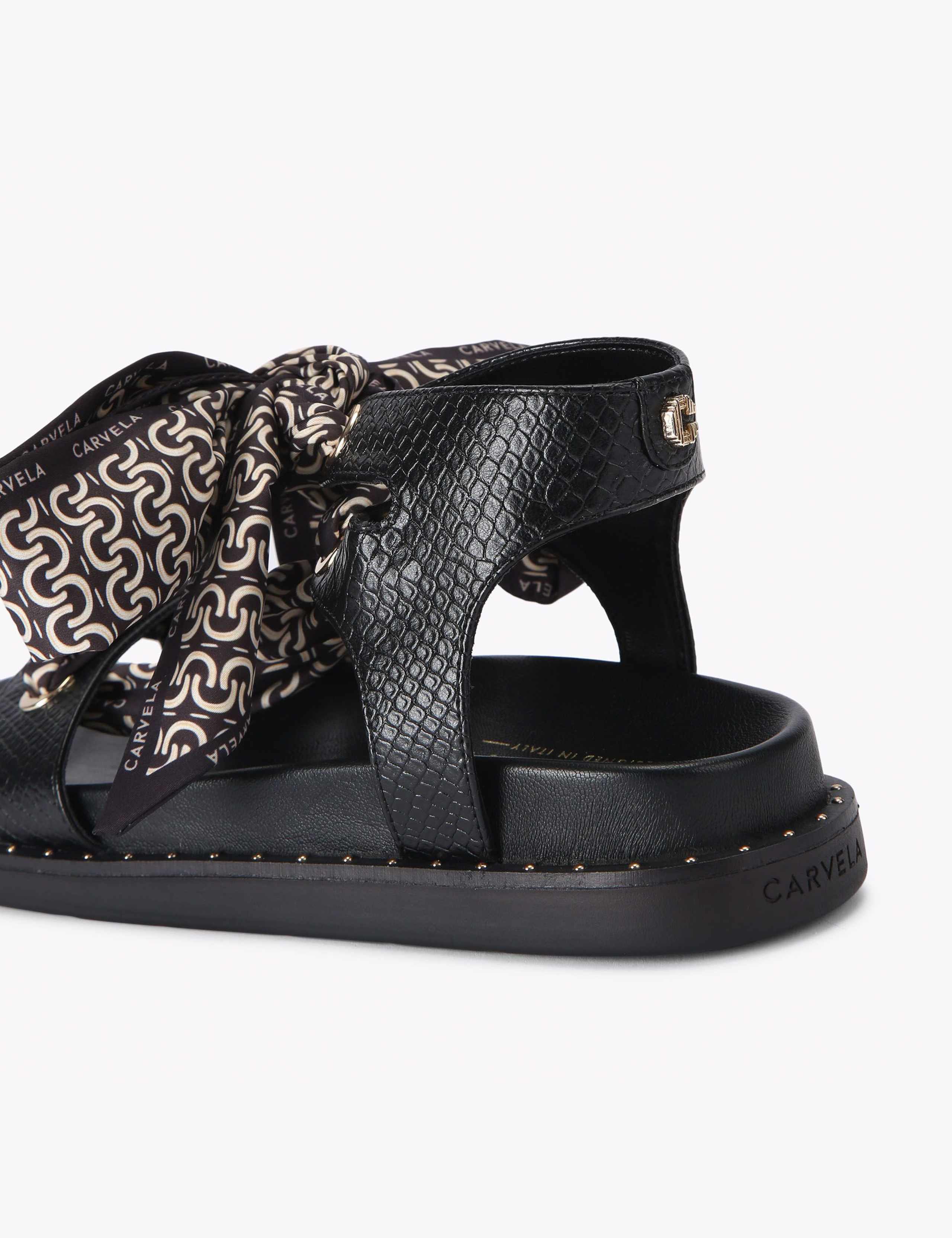 Scarf Tie Ankle Strap Flat Sandals 4 of 4