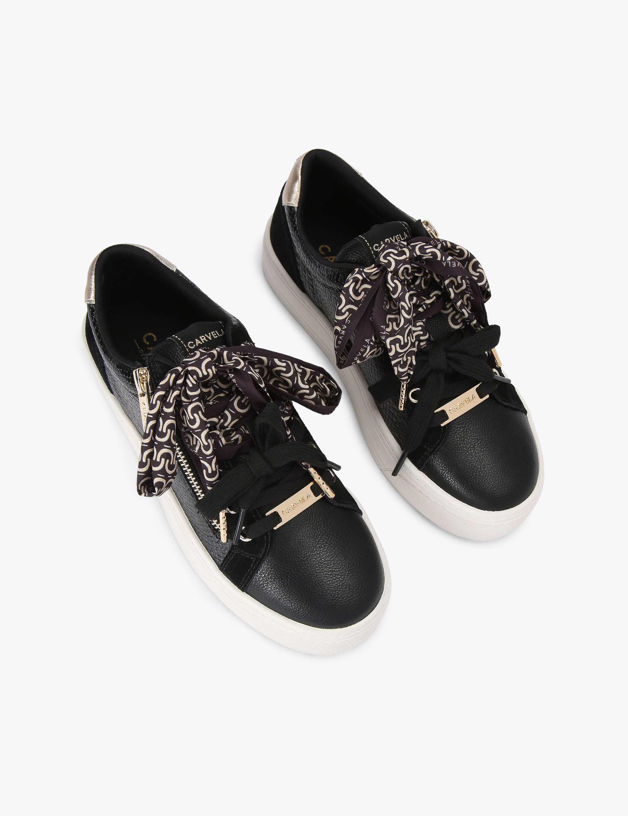 Scarf Tie Lace Up Flatform Trainers 2 of 4