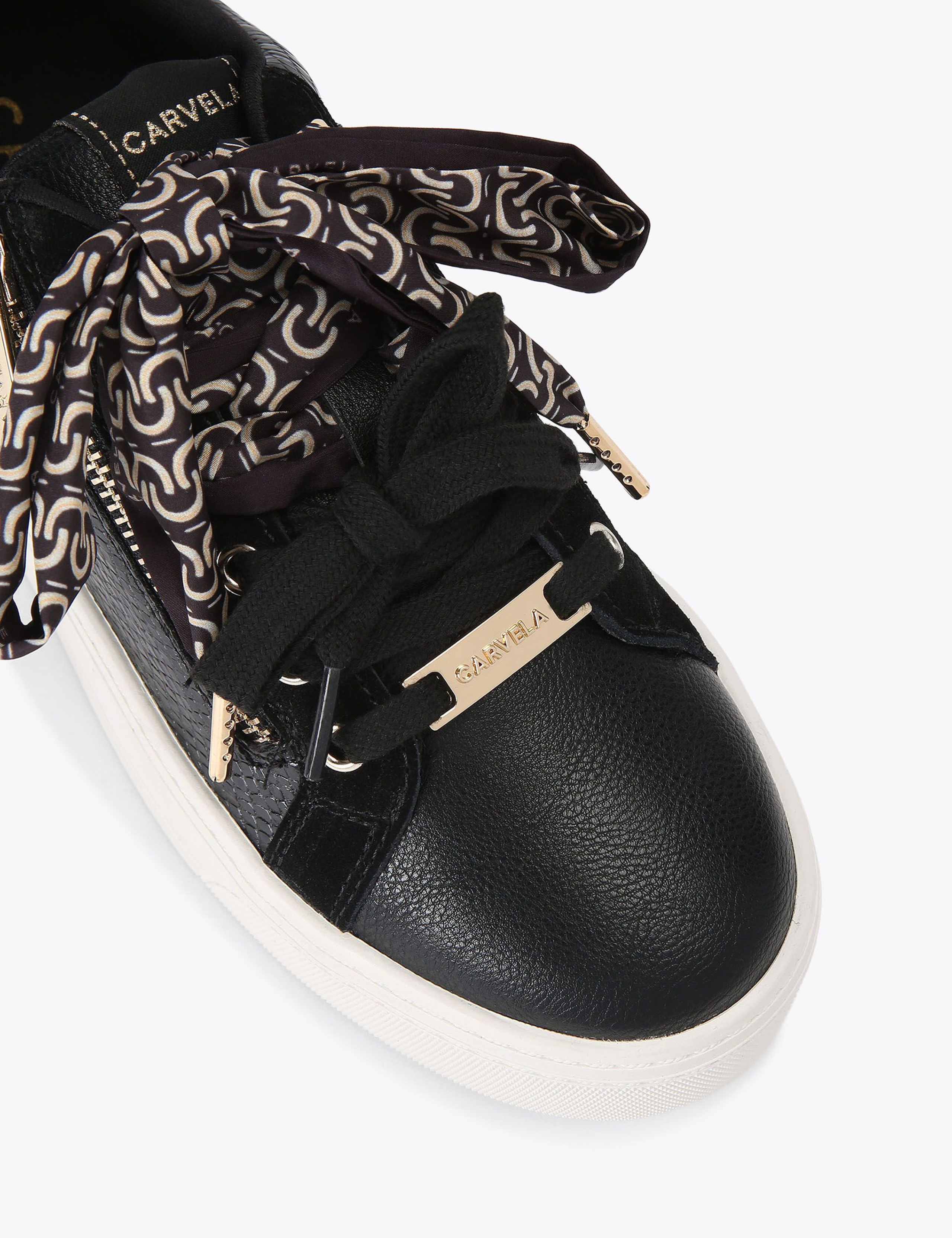 Scarf Tie Lace Up Flatform Trainers 3 of 4