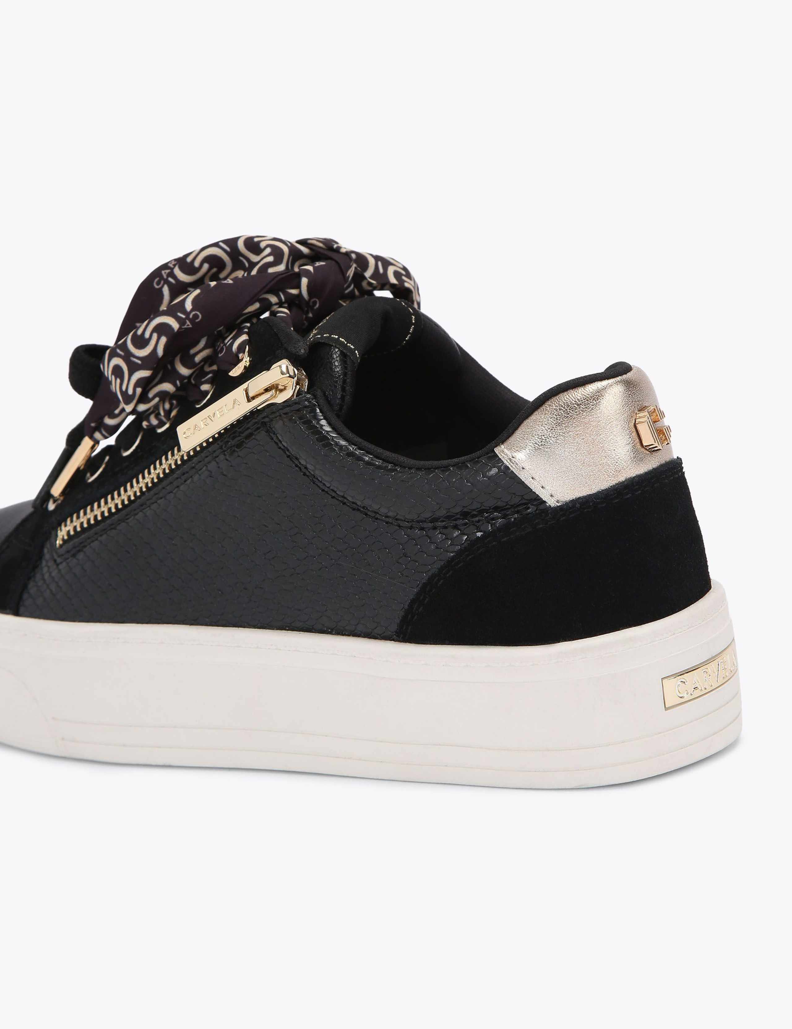 Scarf Tie Lace Up Flatform Trainers 4 of 4