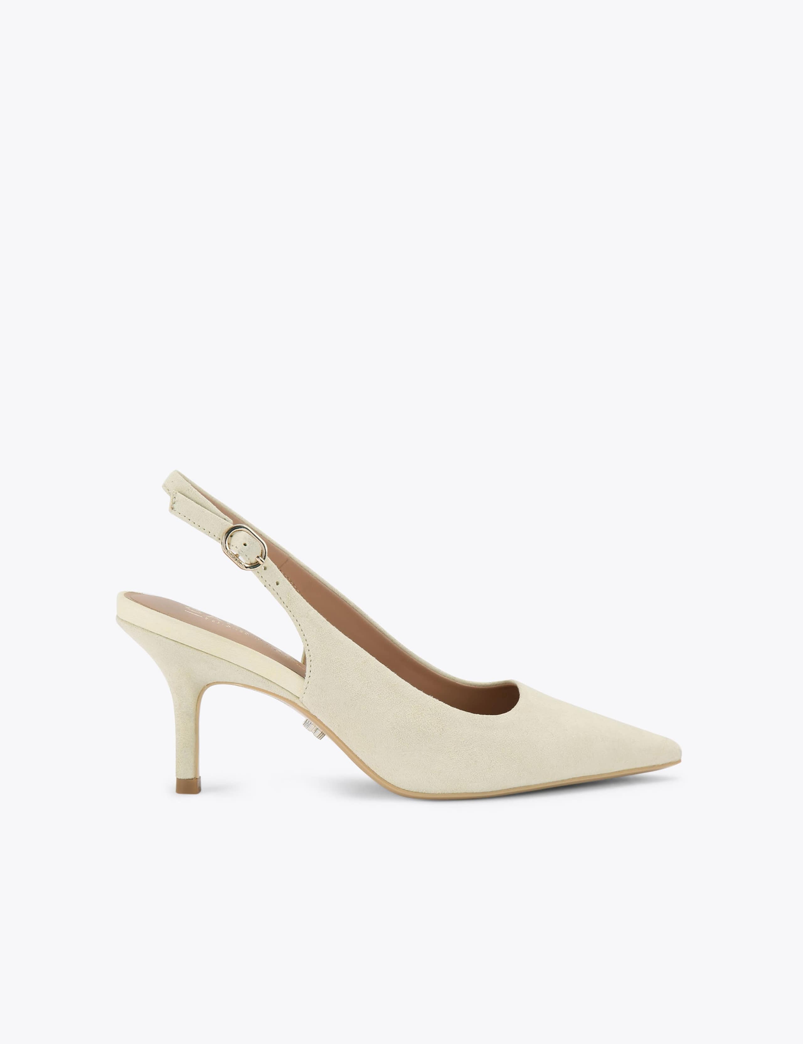 Suede Stiletto Heel Slingback Shoes 1 of 4