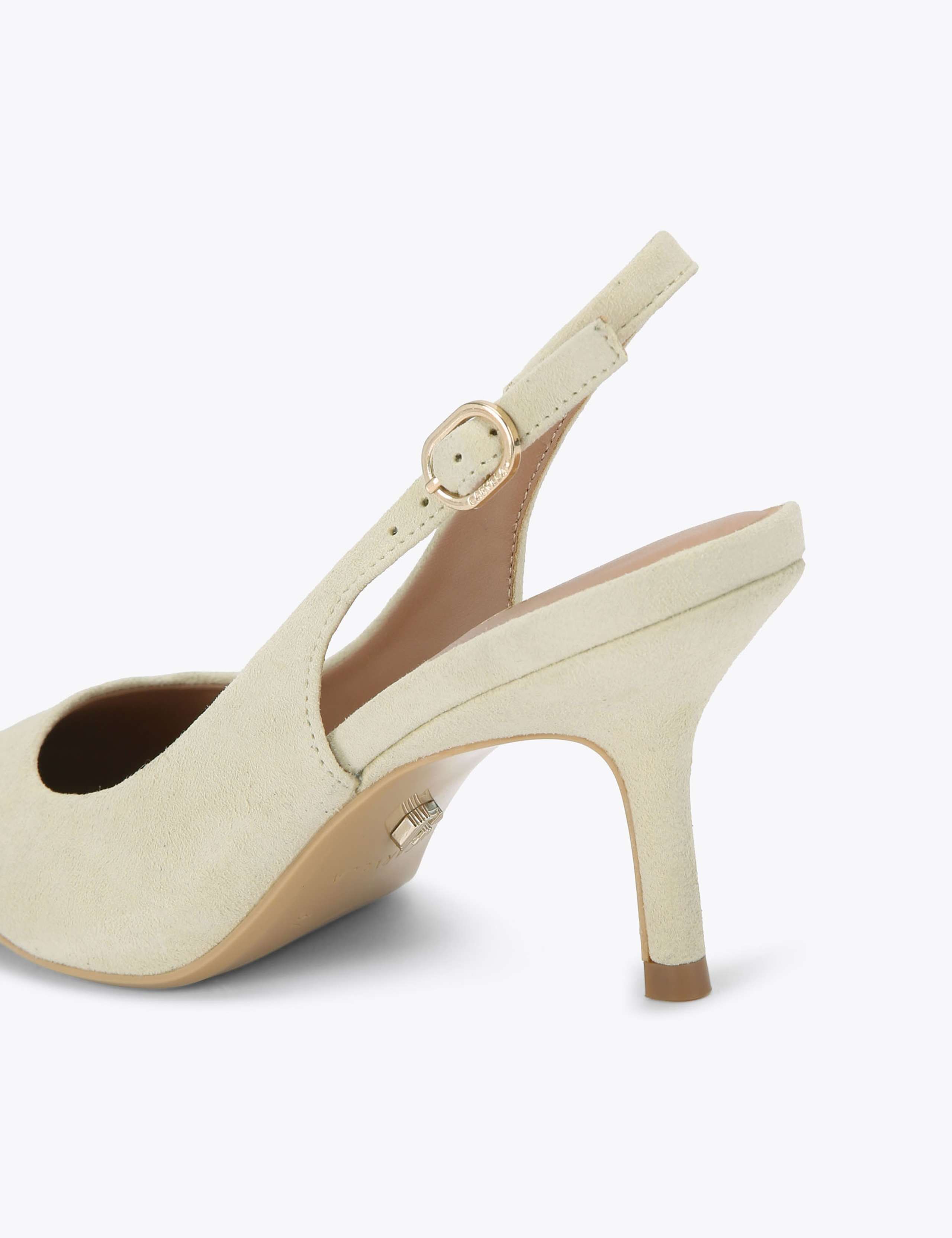 Suede Stiletto Heel Slingback Shoes 3 of 4