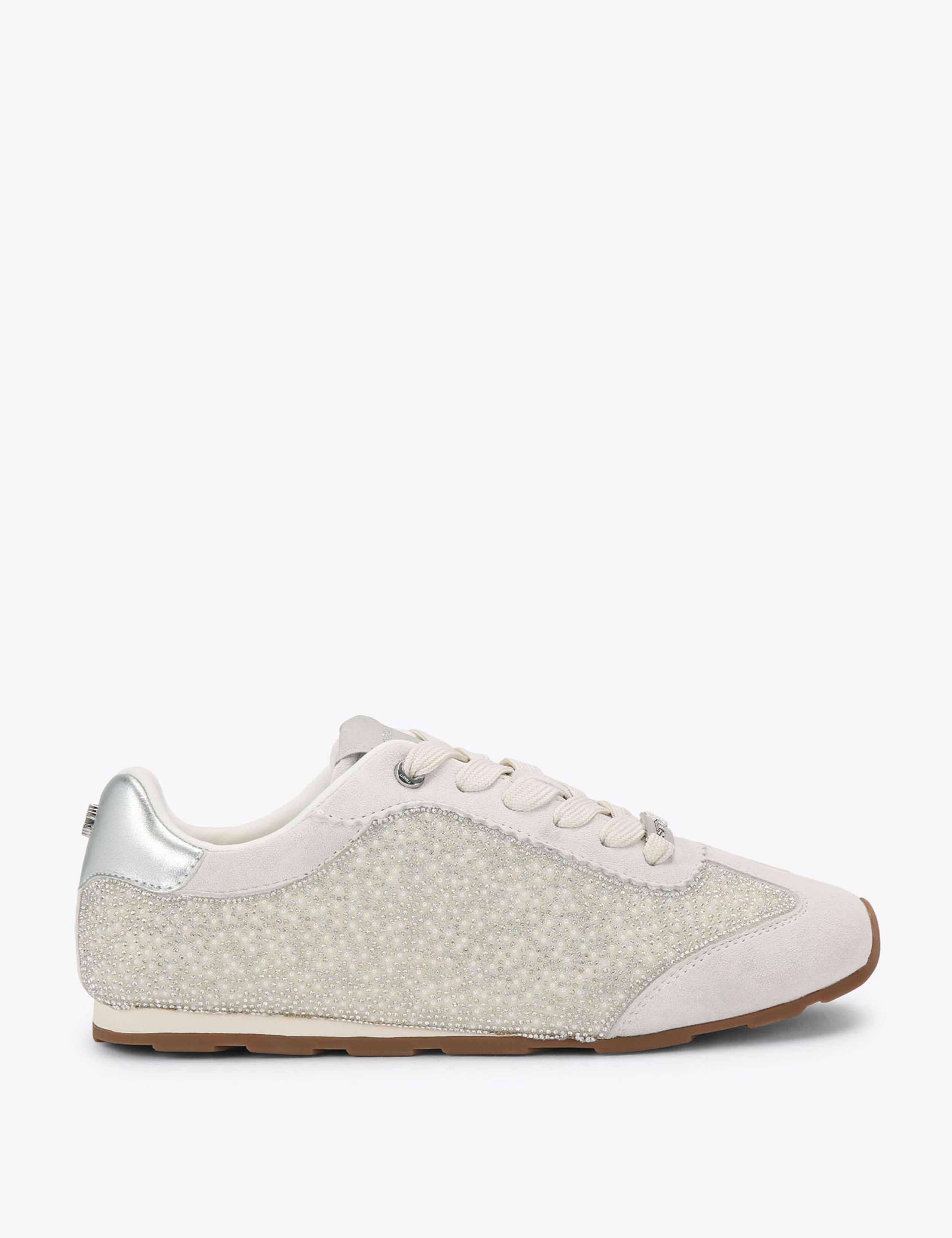 Leather Sparkle Embellished Trainers 1 of 4