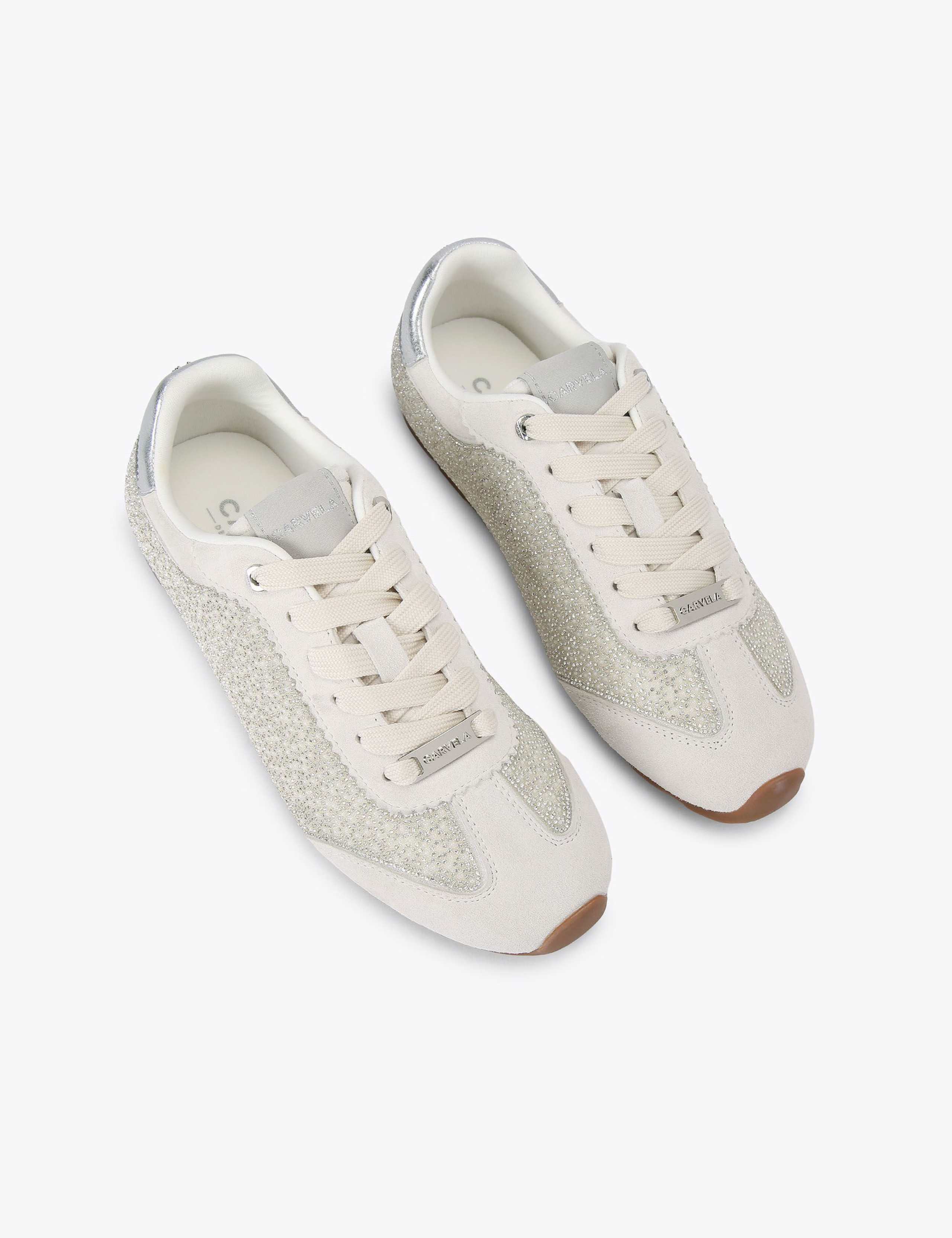 Leather Sparkle Embellished Trainers 2 of 4