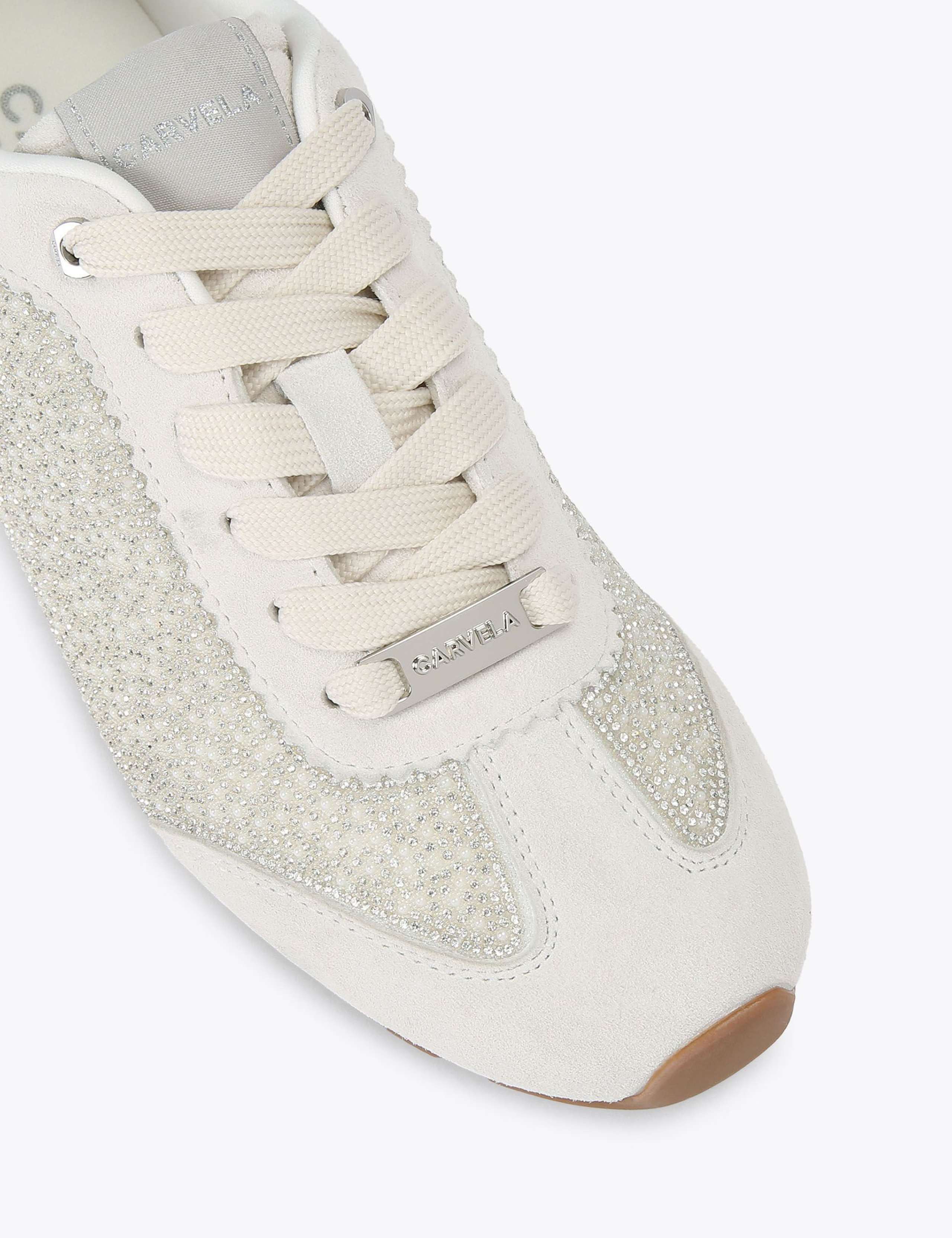 Leather Sparkle Embellished Trainers 3 of 4