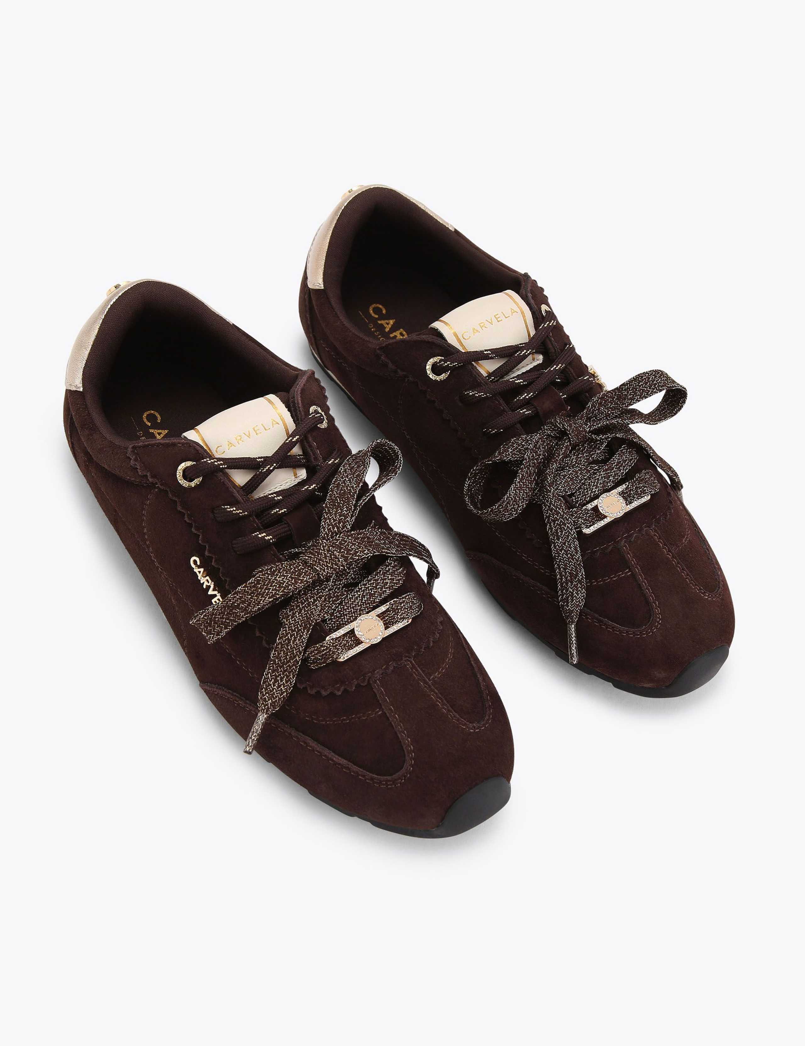 Suede Double Lace Up Trainers 3 of 4
