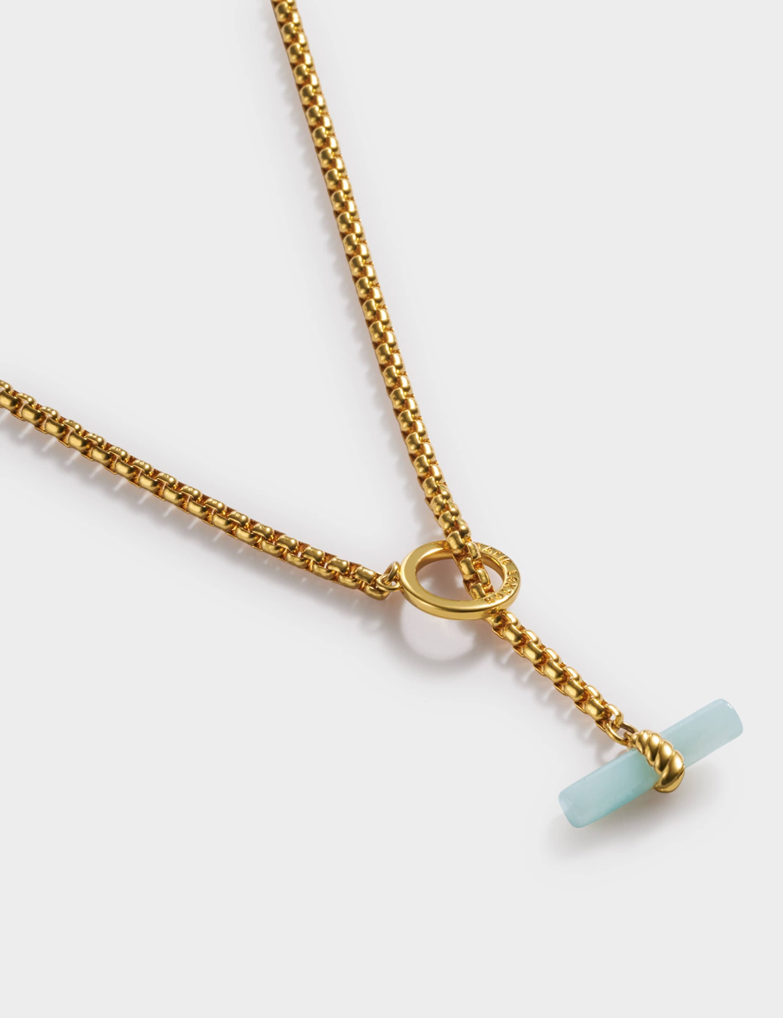 Gold Plated T-Bar Necklace 2 of 3