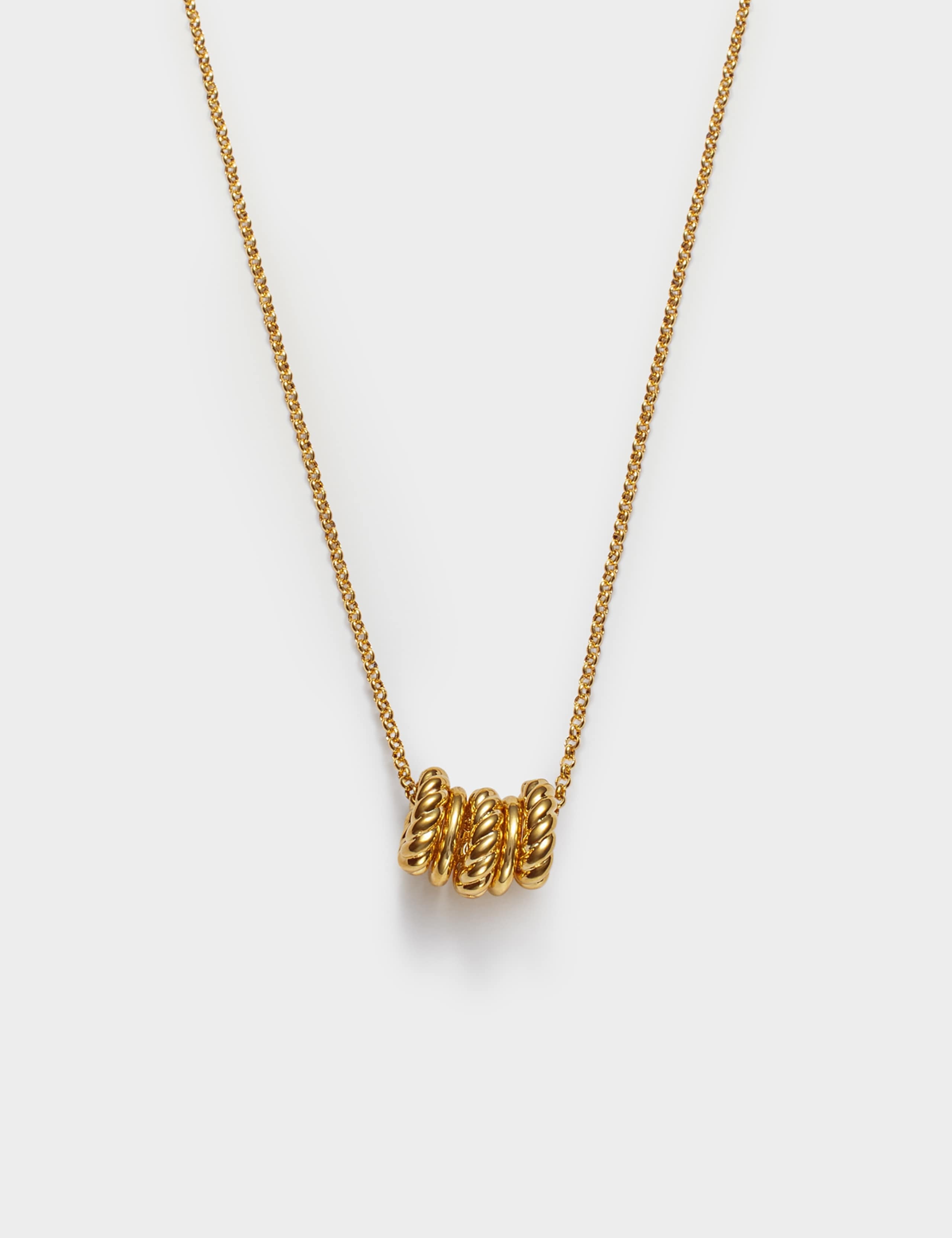 Gold Plated Rope Pendant Necklace 1 of 3