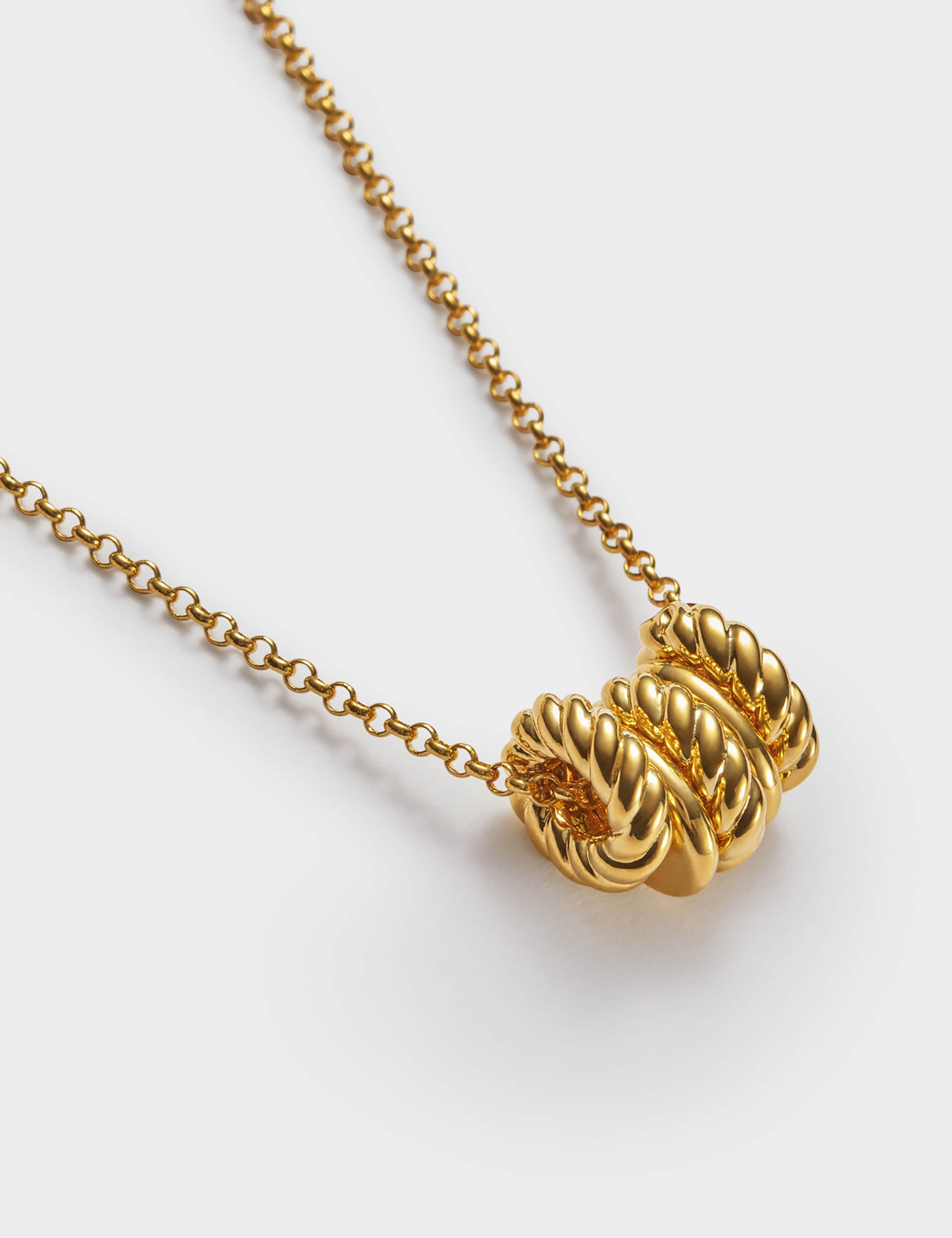 Gold Plated Rope Pendant Necklace 3 of 3