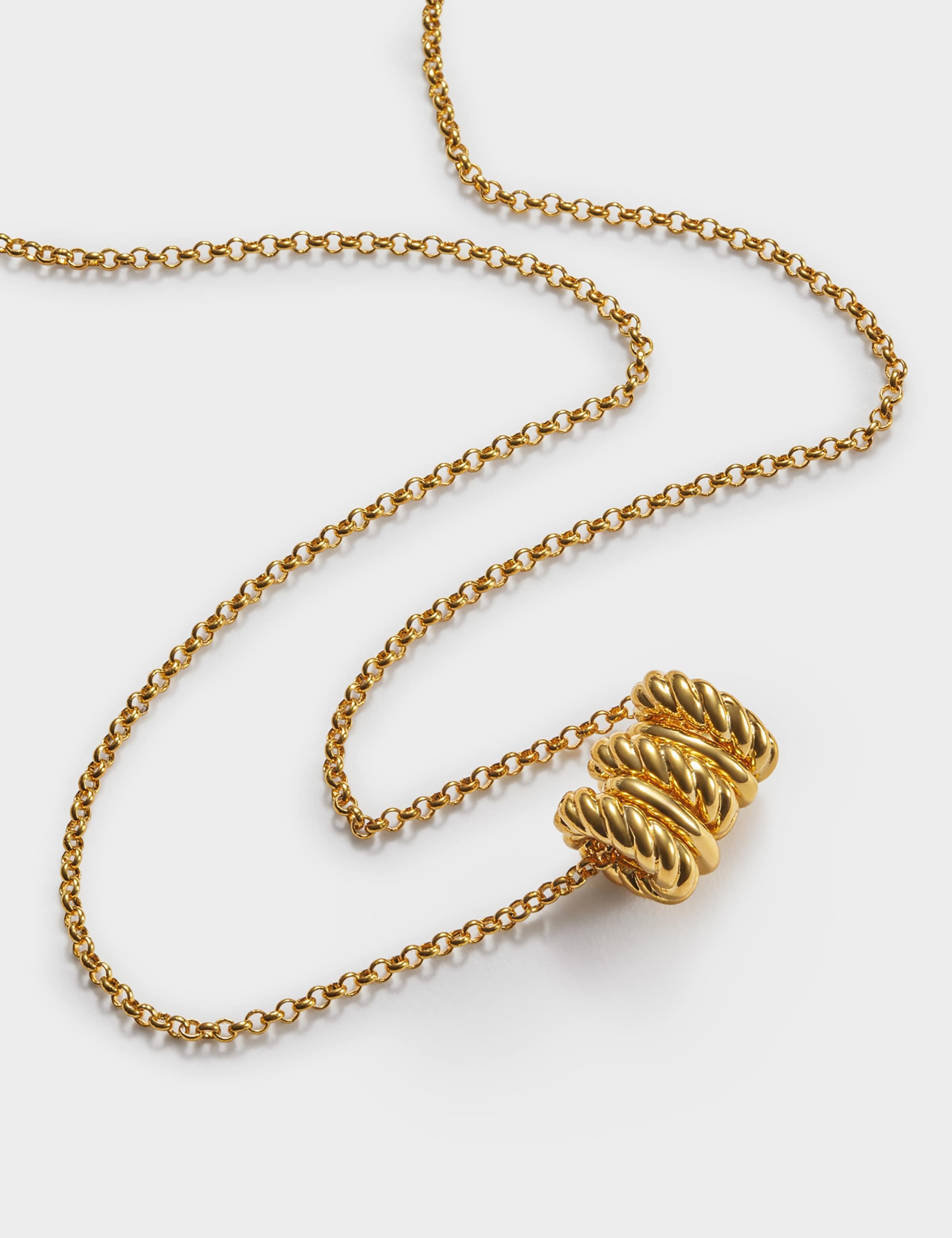 Gold Plated Rope Pendant Necklace 2 of 3