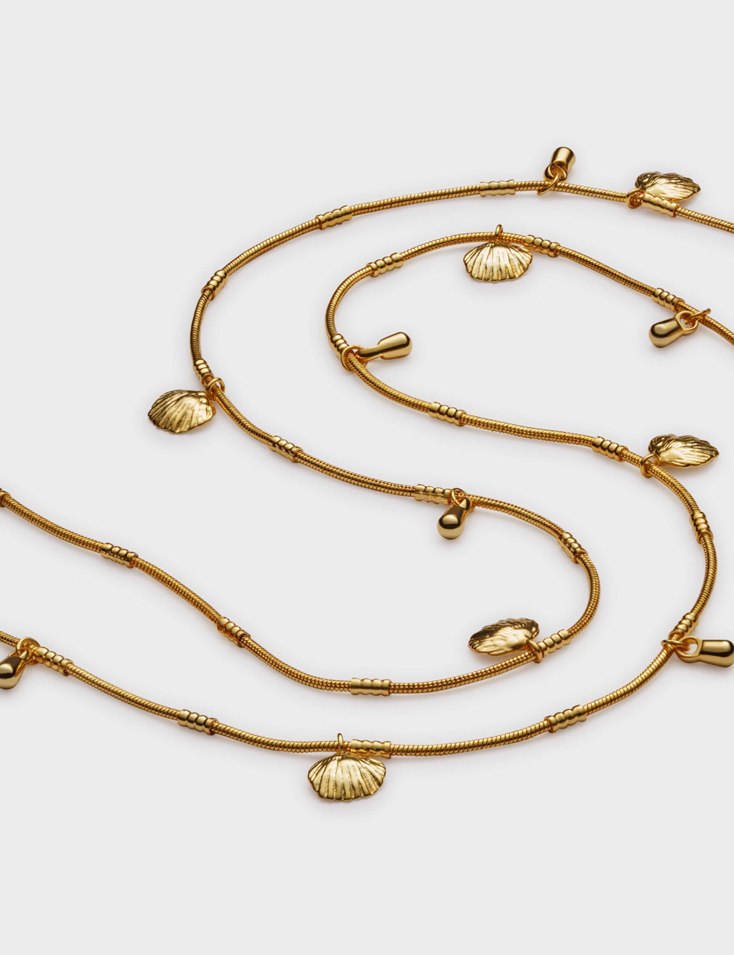 Gold Plated Shell Charm Necklace 2 of 3