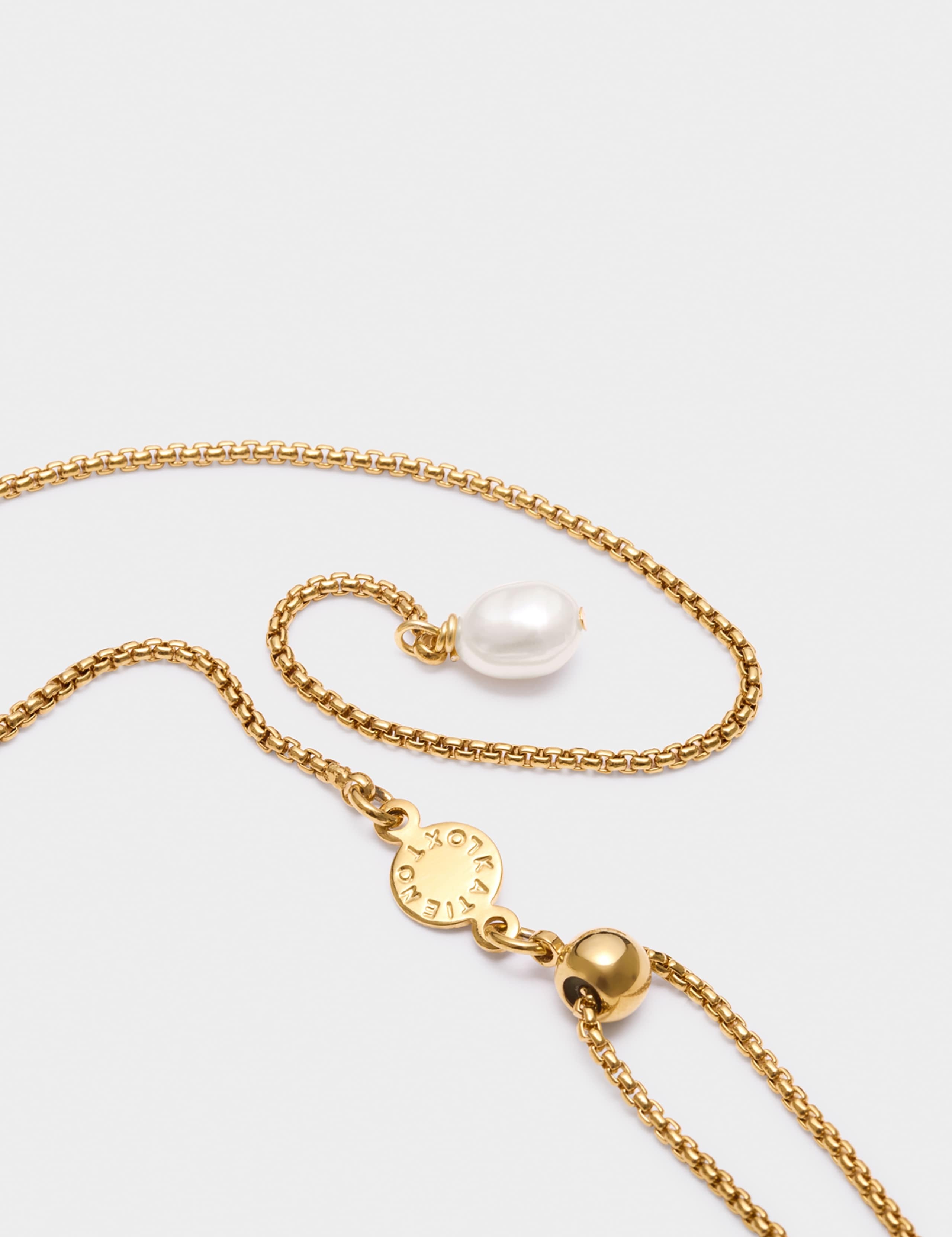 Gold Plated Pearl Pendant Necklace 3 of 3