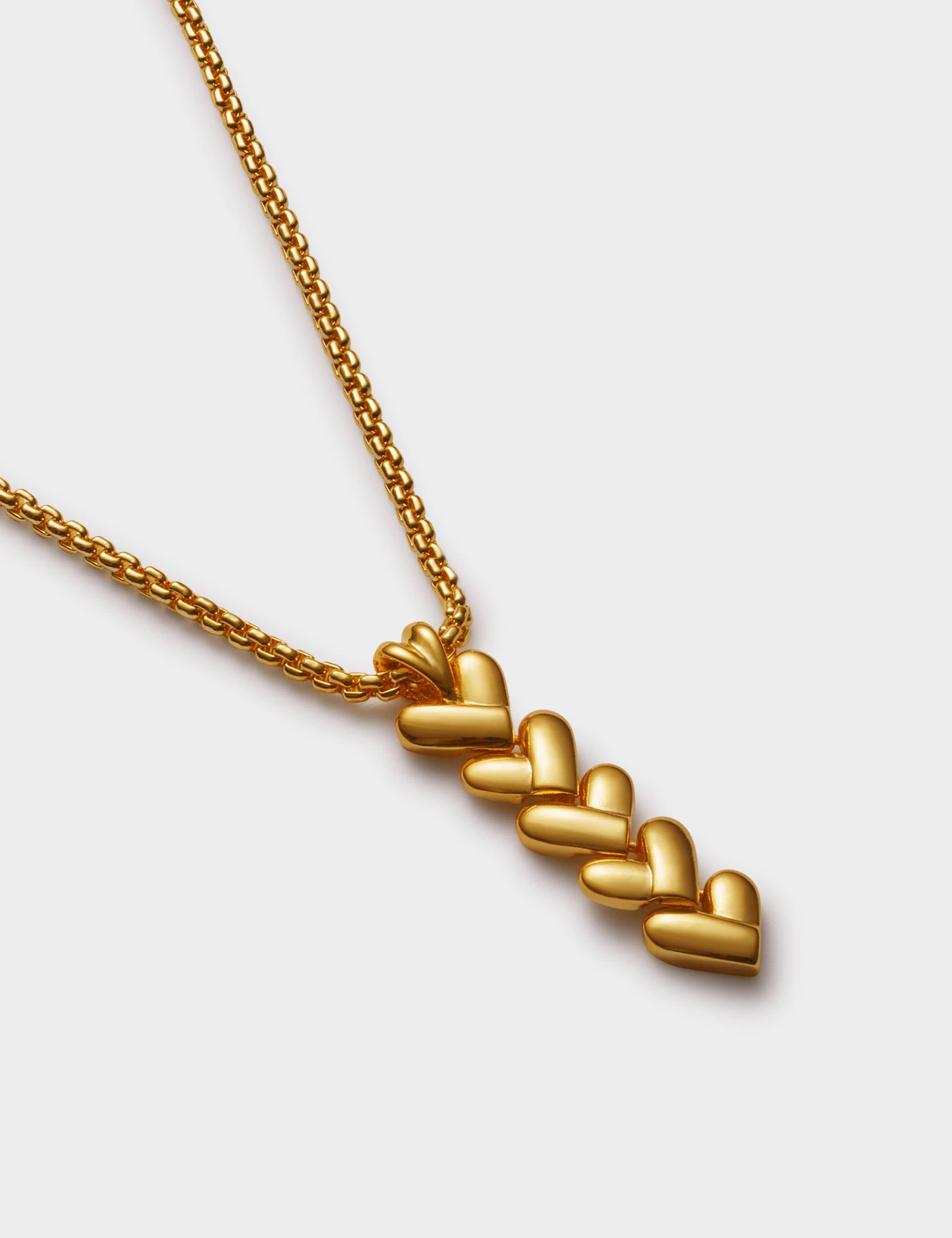 Gold Plated Heart Link Pendant Necklace 2 of 3