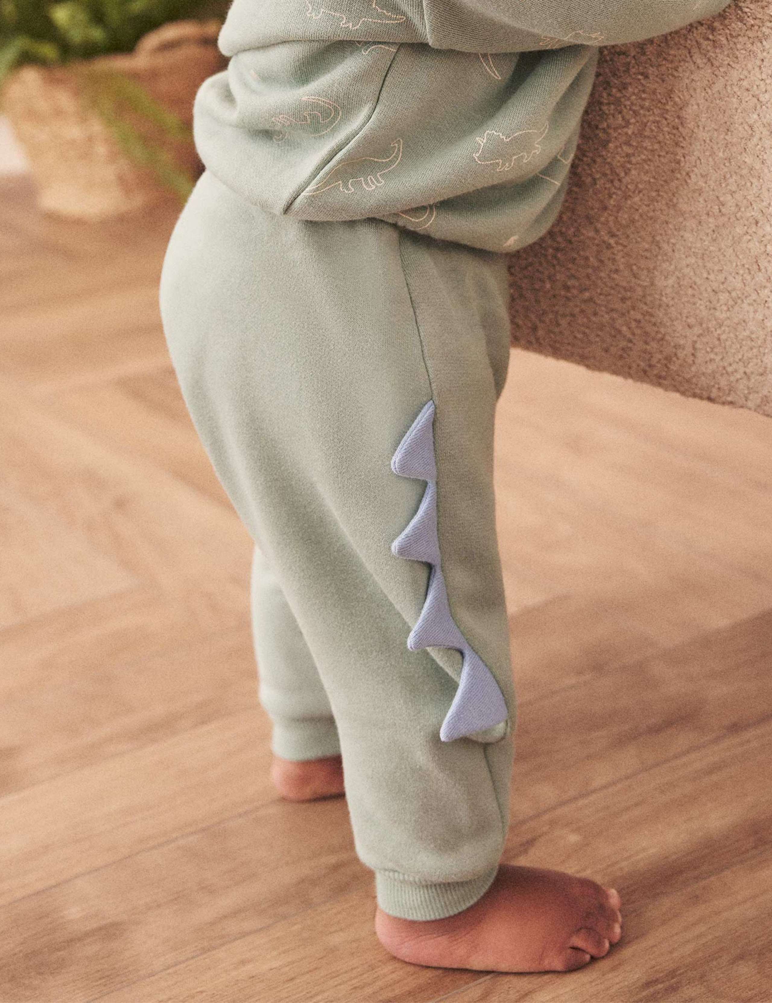 Cotton Blend Dinosaur Spike Joggers (3 Mths-5 Yrs) 1 of 2