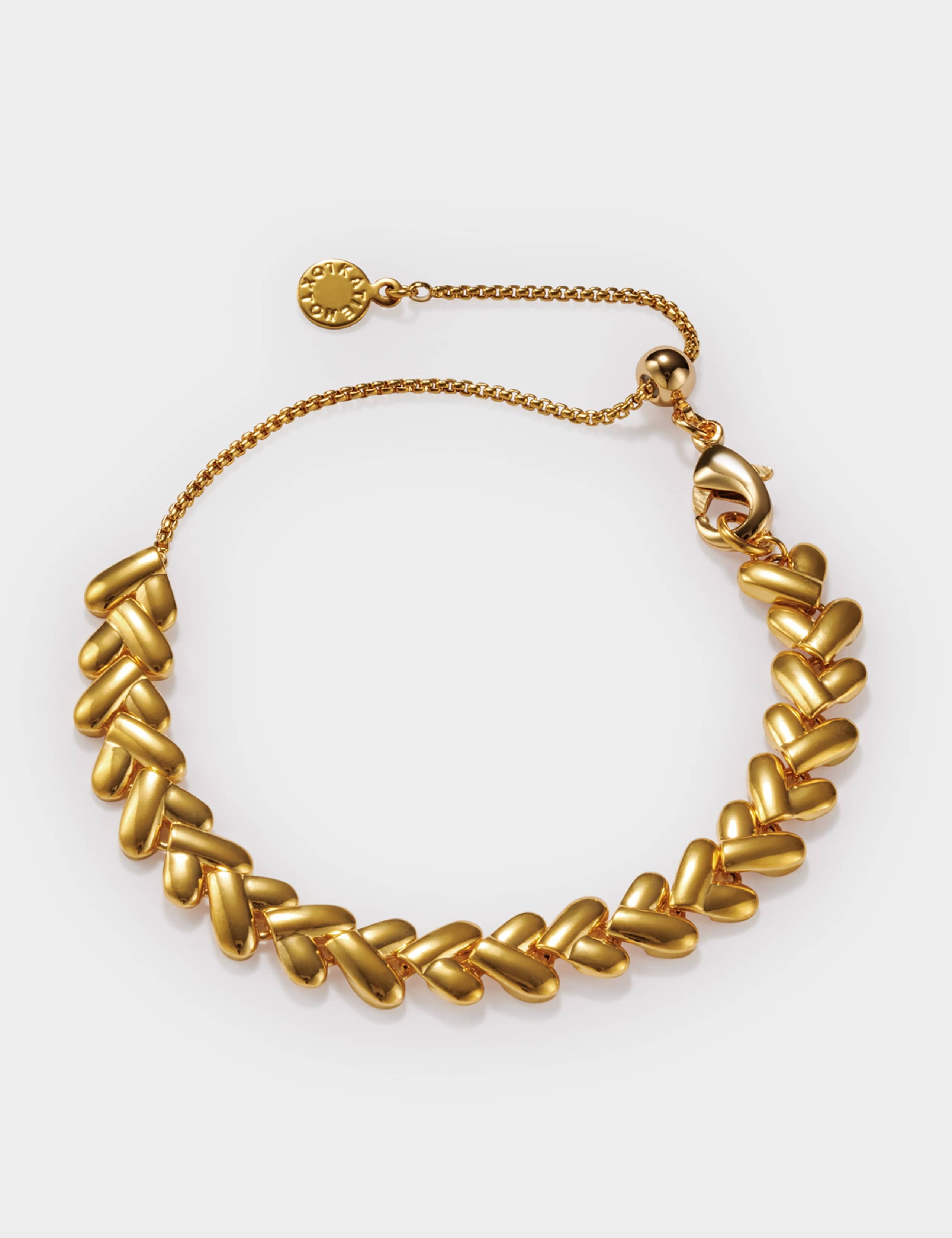 Gold Plated Heart Link Bracelet 1 of 3