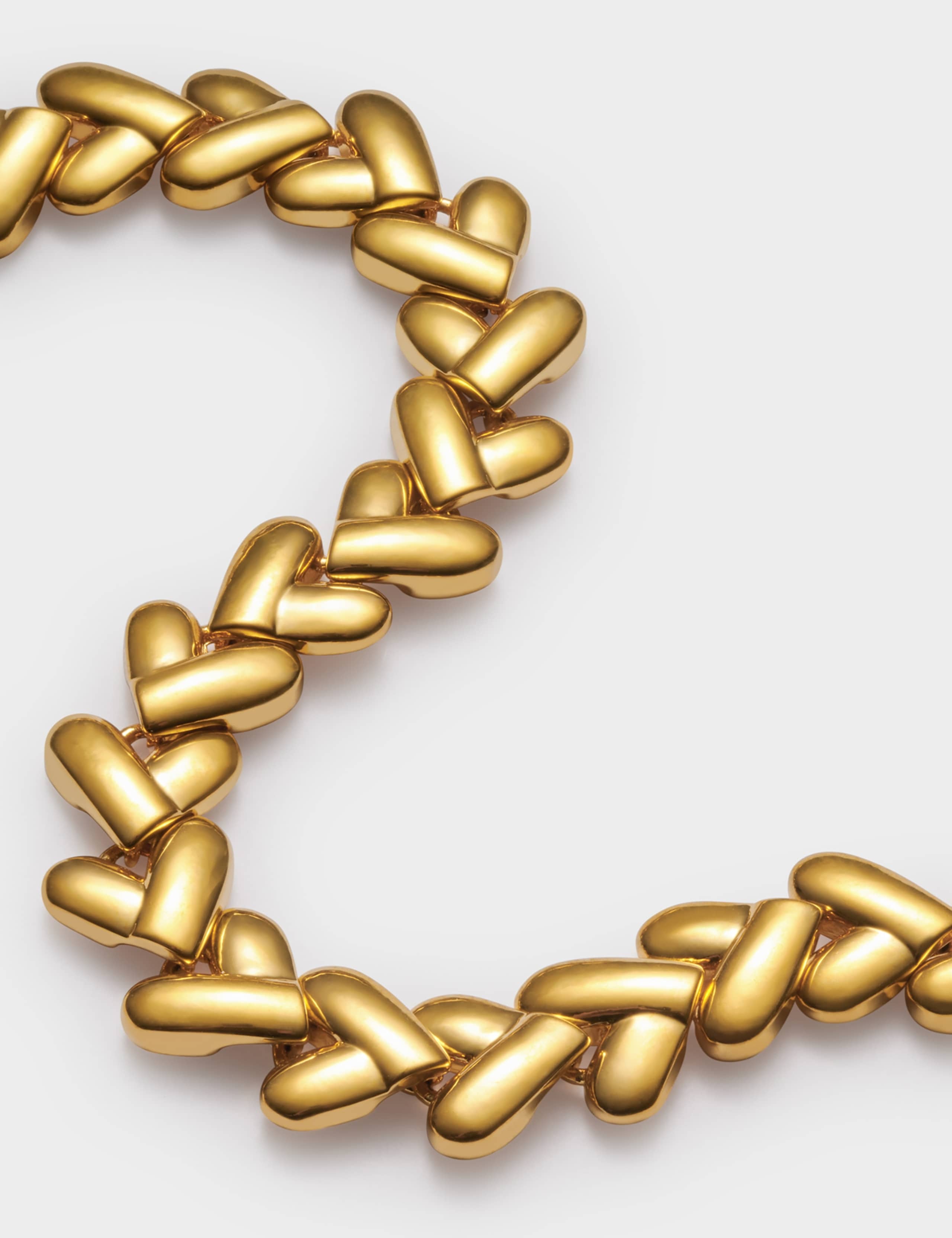 Gold Plated Heart Link Bracelet 2 of 3