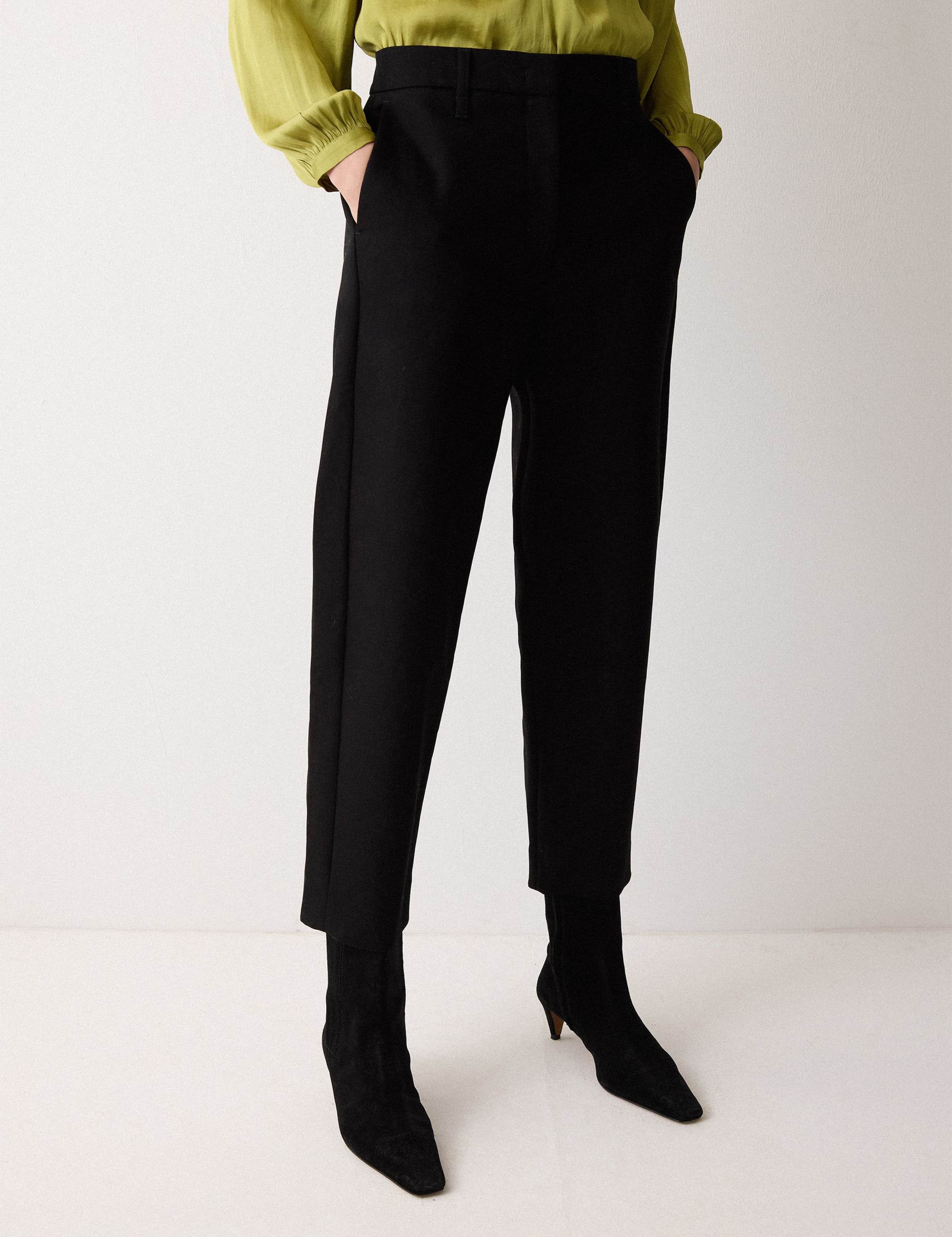 Pure Cotton Straight Leg Cropped Trousers 1 of 6