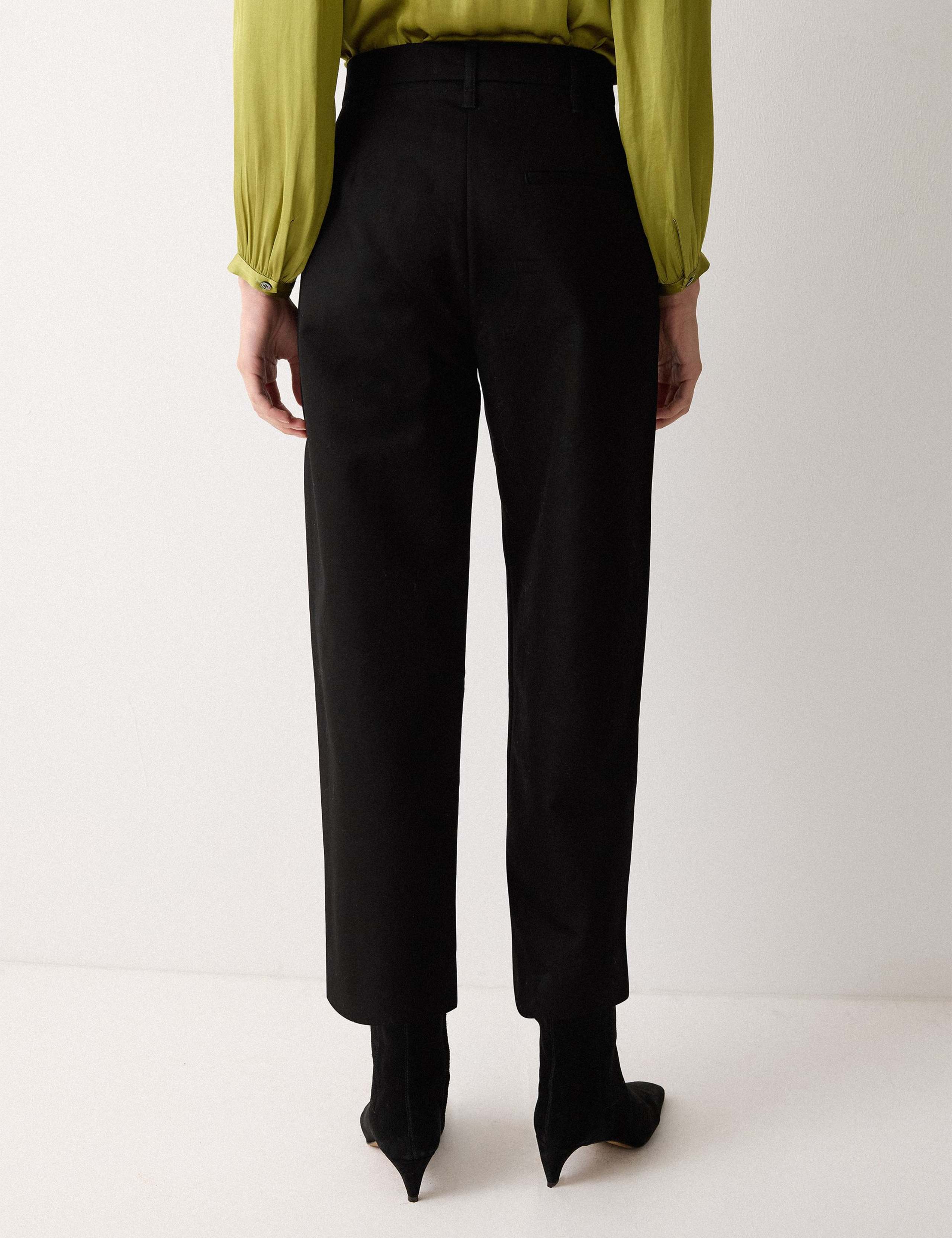 Pure Cotton Straight Leg Cropped Trousers 4 of 6