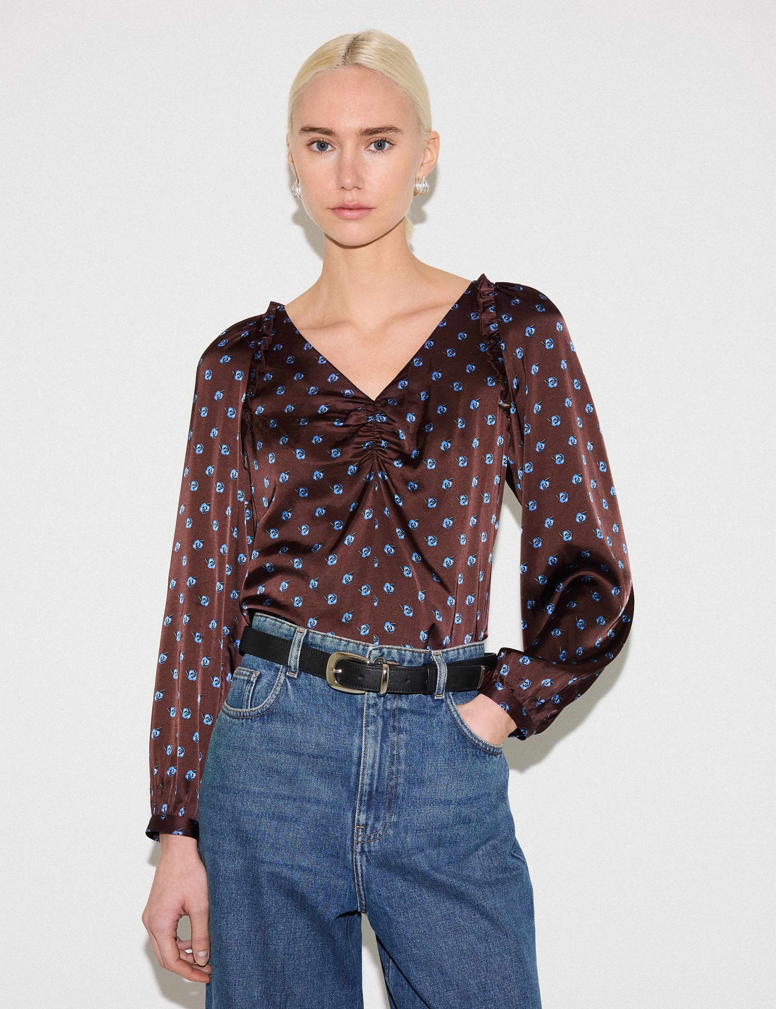 Floral V-Neck Blouse 2 of 4