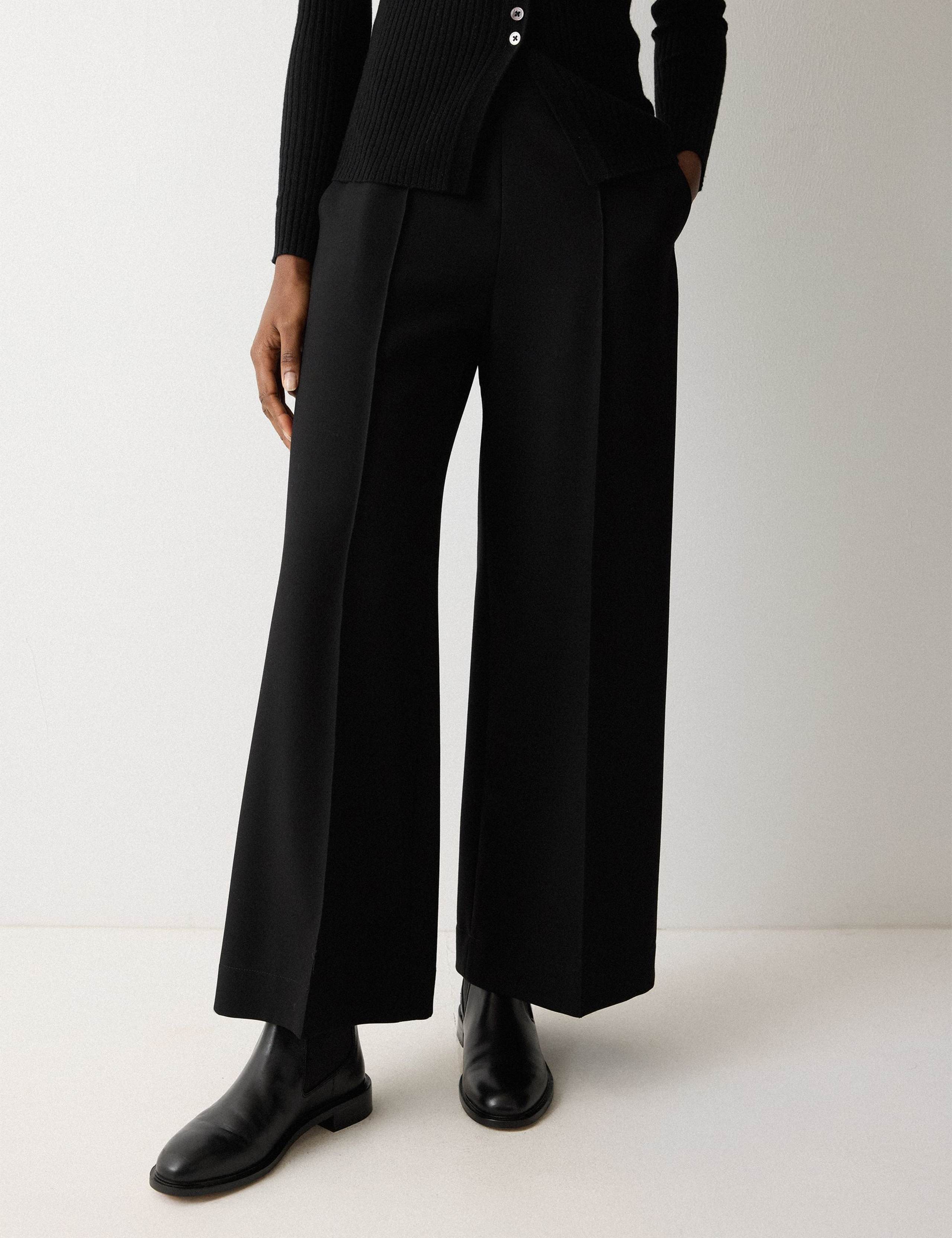 Crepe Wide Leg Ankle Grazer Trousers 2 of 4