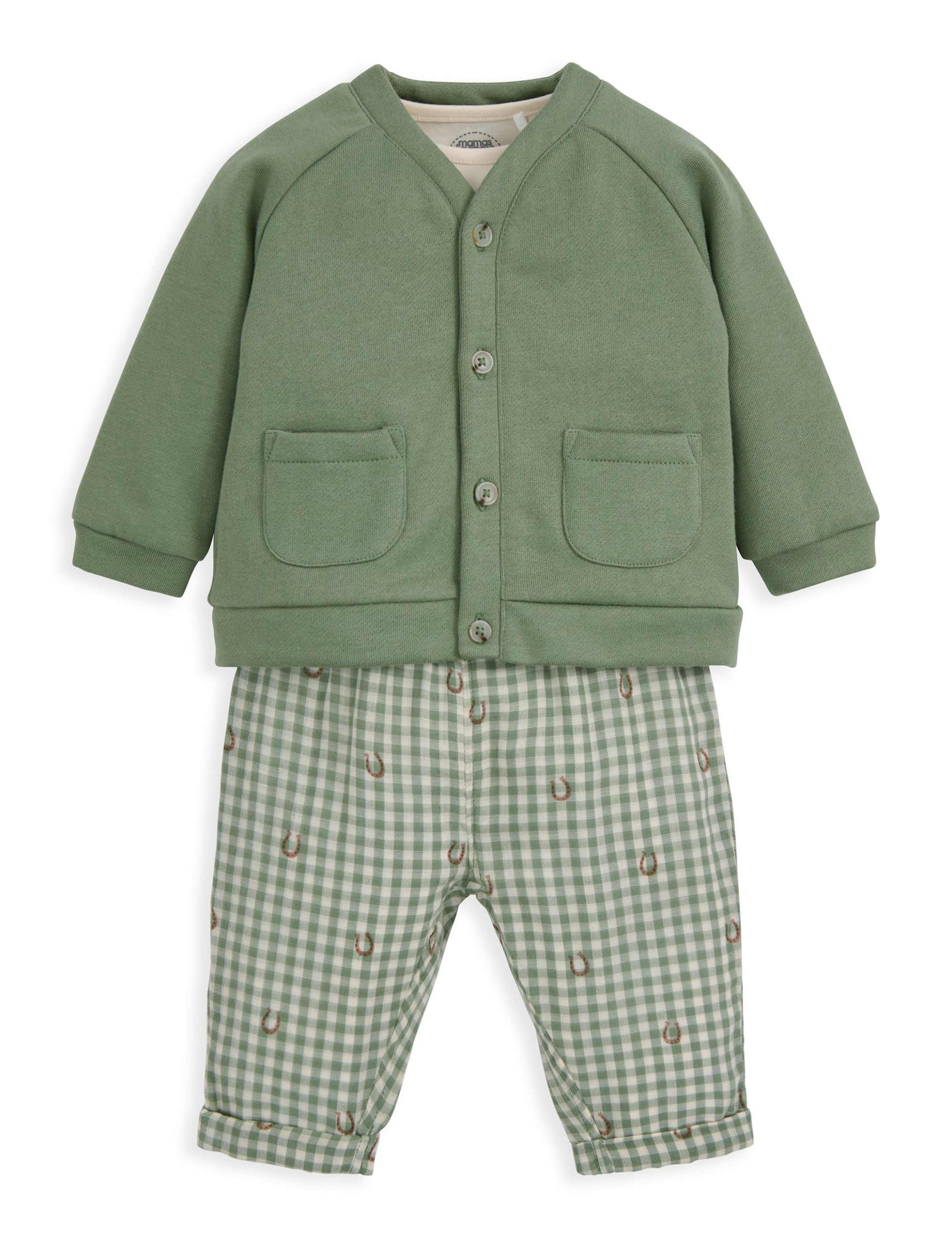 3 Piece Pure Cotton Gingham Outfit (0-12 Months) 2 of 5