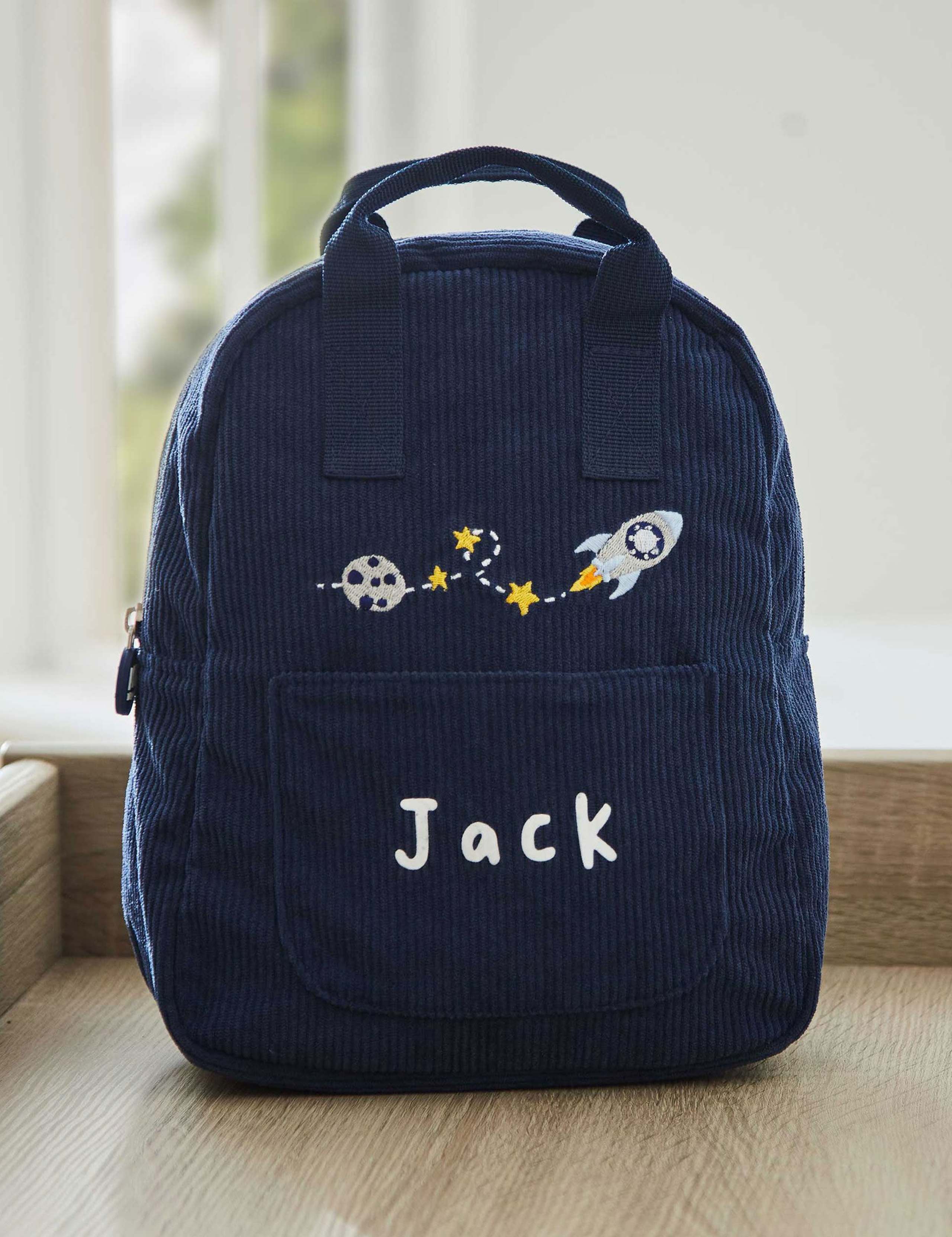 Personalised Rocket Mini Cord Backpack 1 of 3