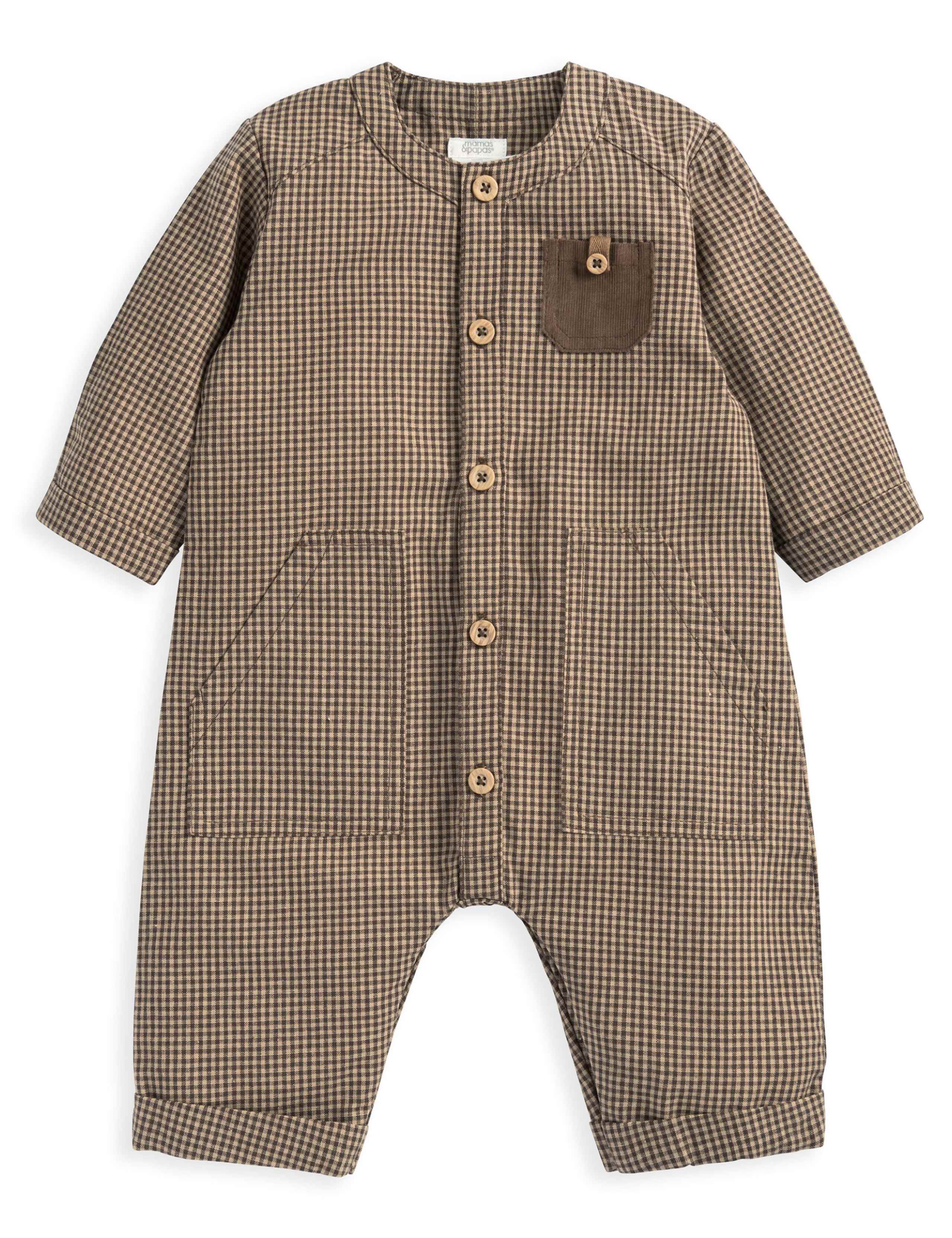 Pure Cotton Checked Romper (0-24 Mths) 2 of 2