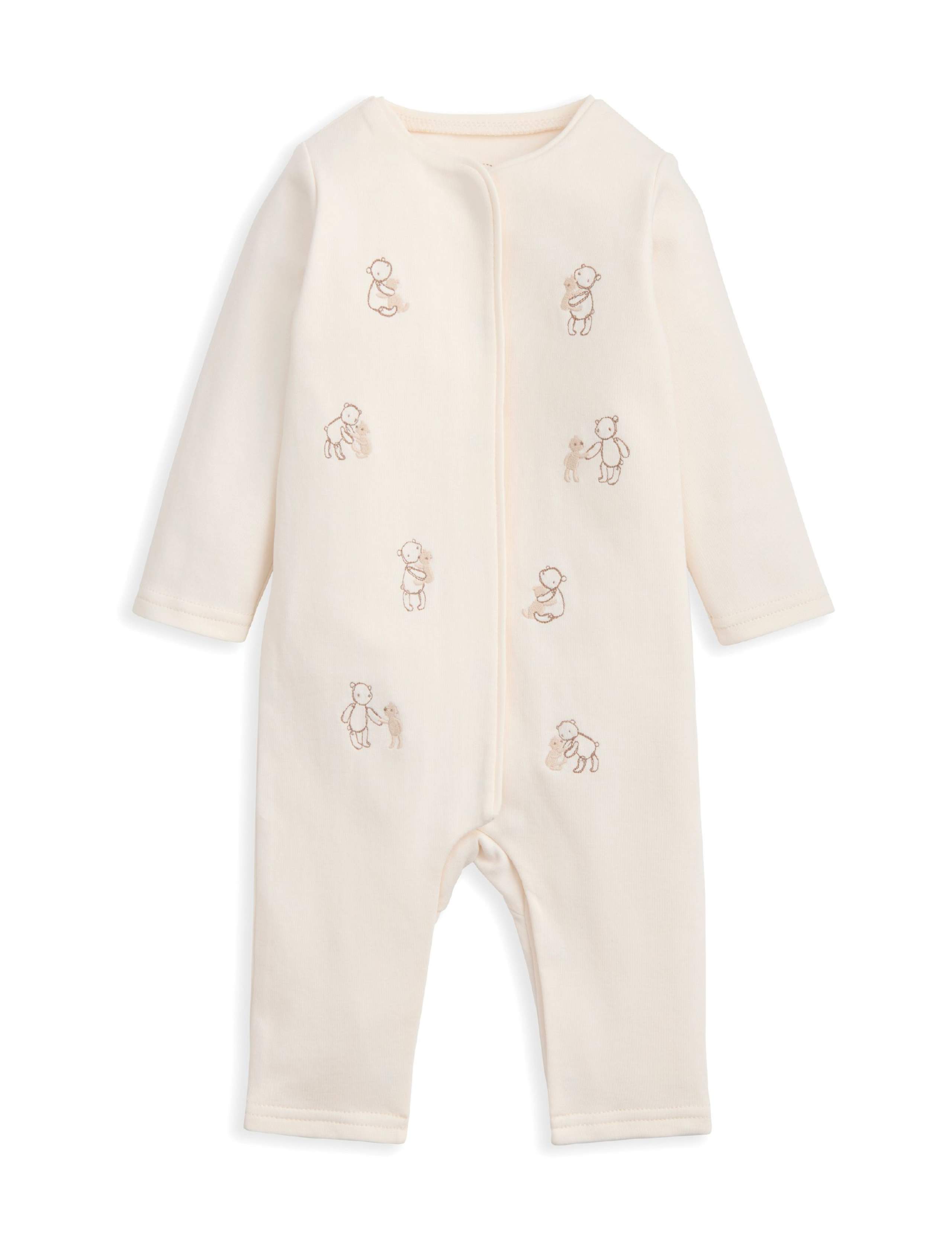 Pure Cotton Embroidered Teddy Romper (7lbs-12 Mths) 2 of 2