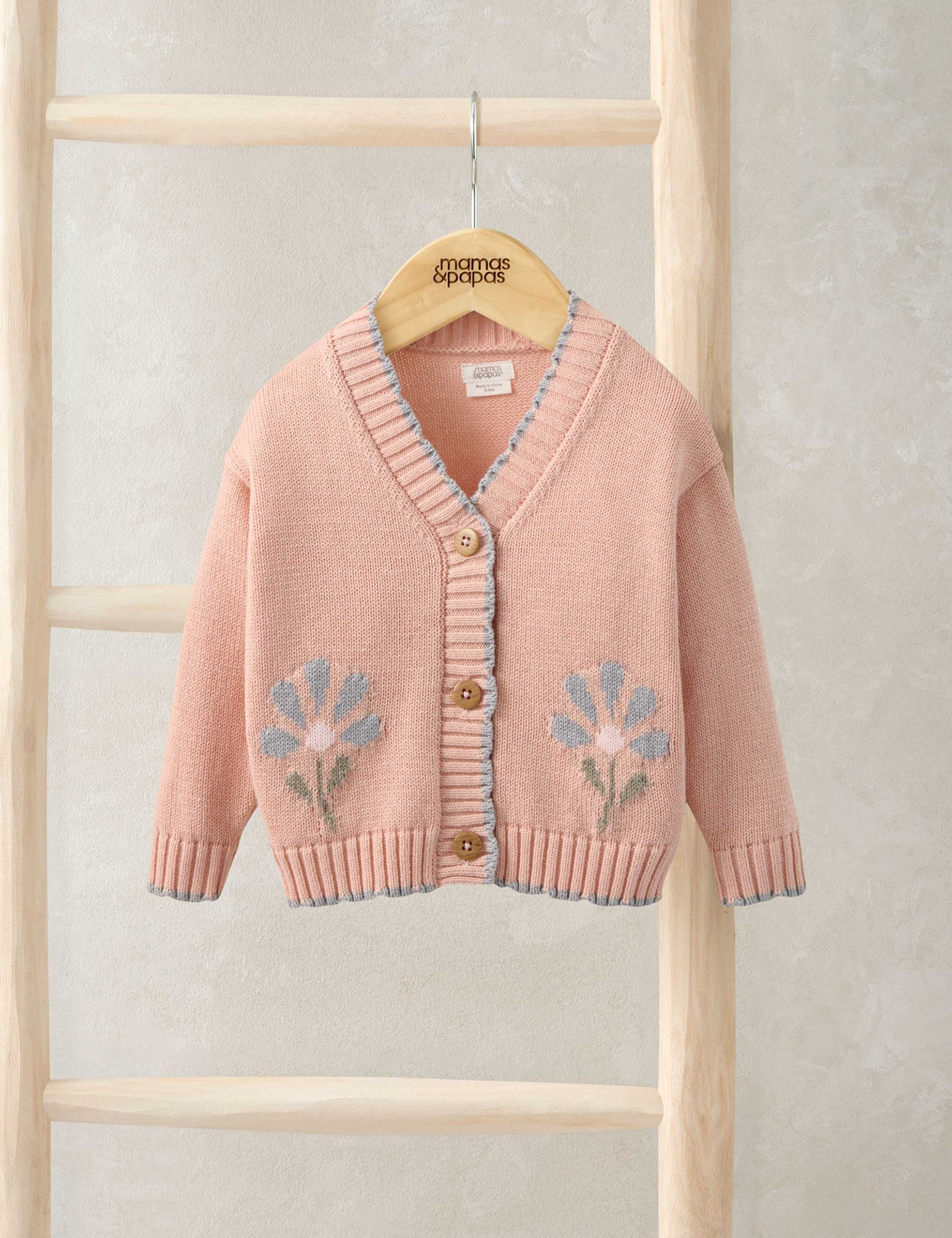 Flower Scallop Cardigan (0-3 Yrs) 1 of 2