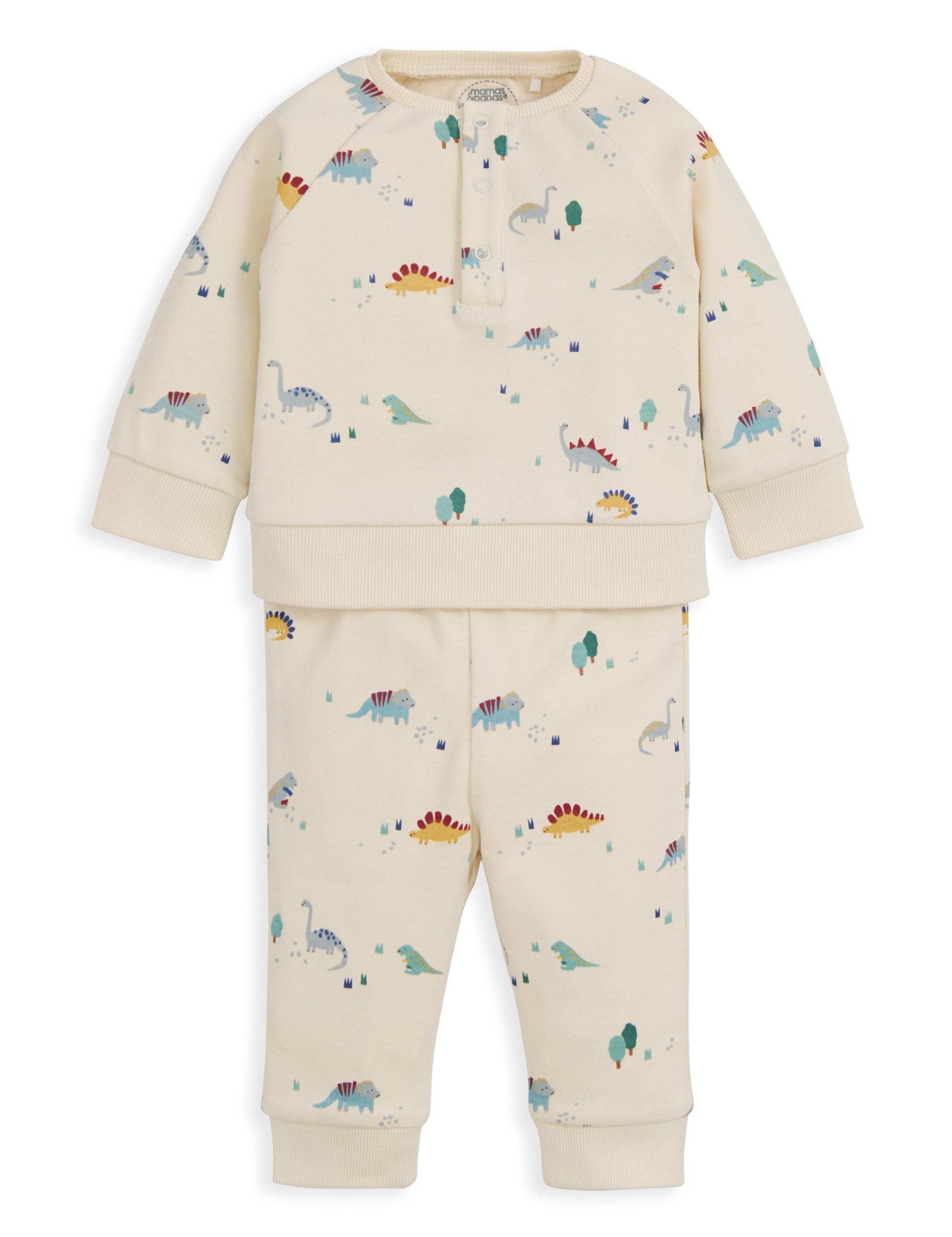 Pure Cotton Jersey Dinosaur Print Pyjamas (3 Mths-3 Yrs) 2 of 4