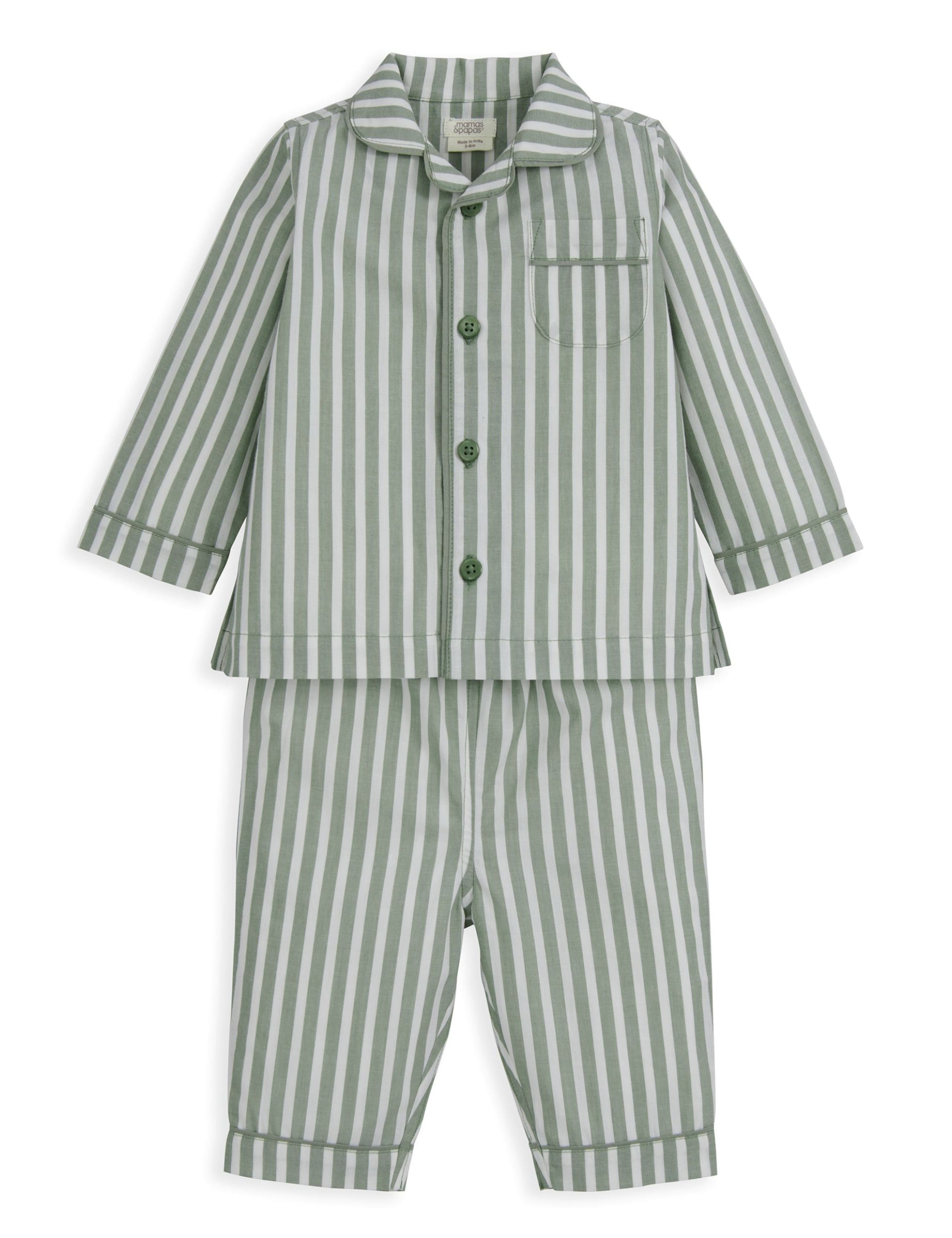Pure Cotton Woven Striped Pyjamas (3 Months-3 Years) 2 of 4