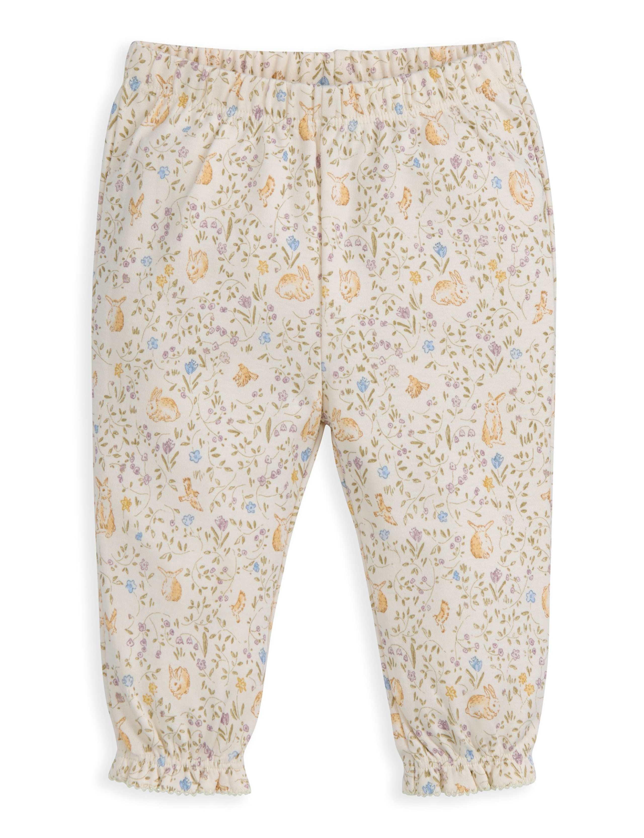 Pure Cotton Jersey Bunny Floral Print Pyjamas (3 Months-3 Years) 4 of 4