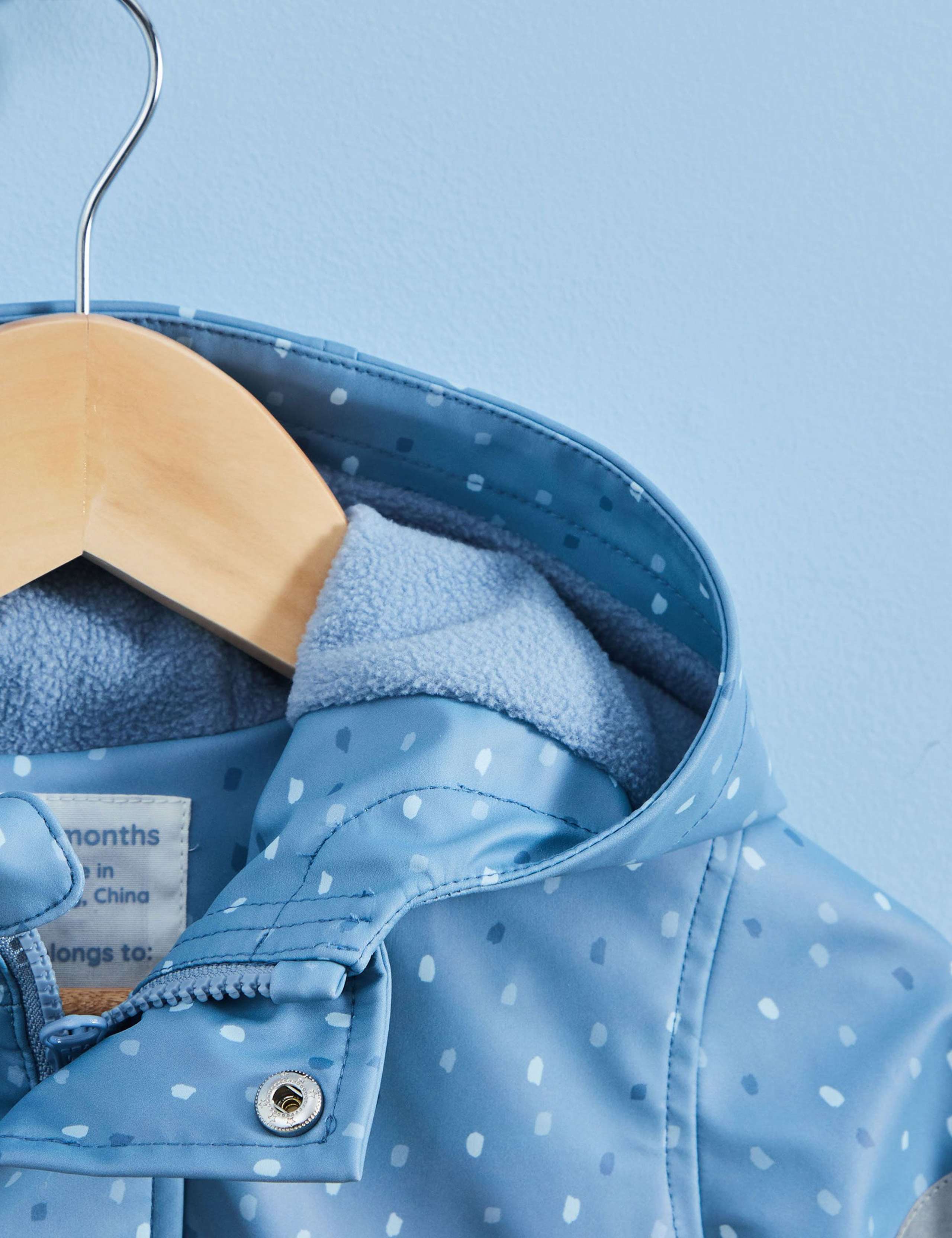 Personalised Blue Spot Print Raincoat 2 of 4