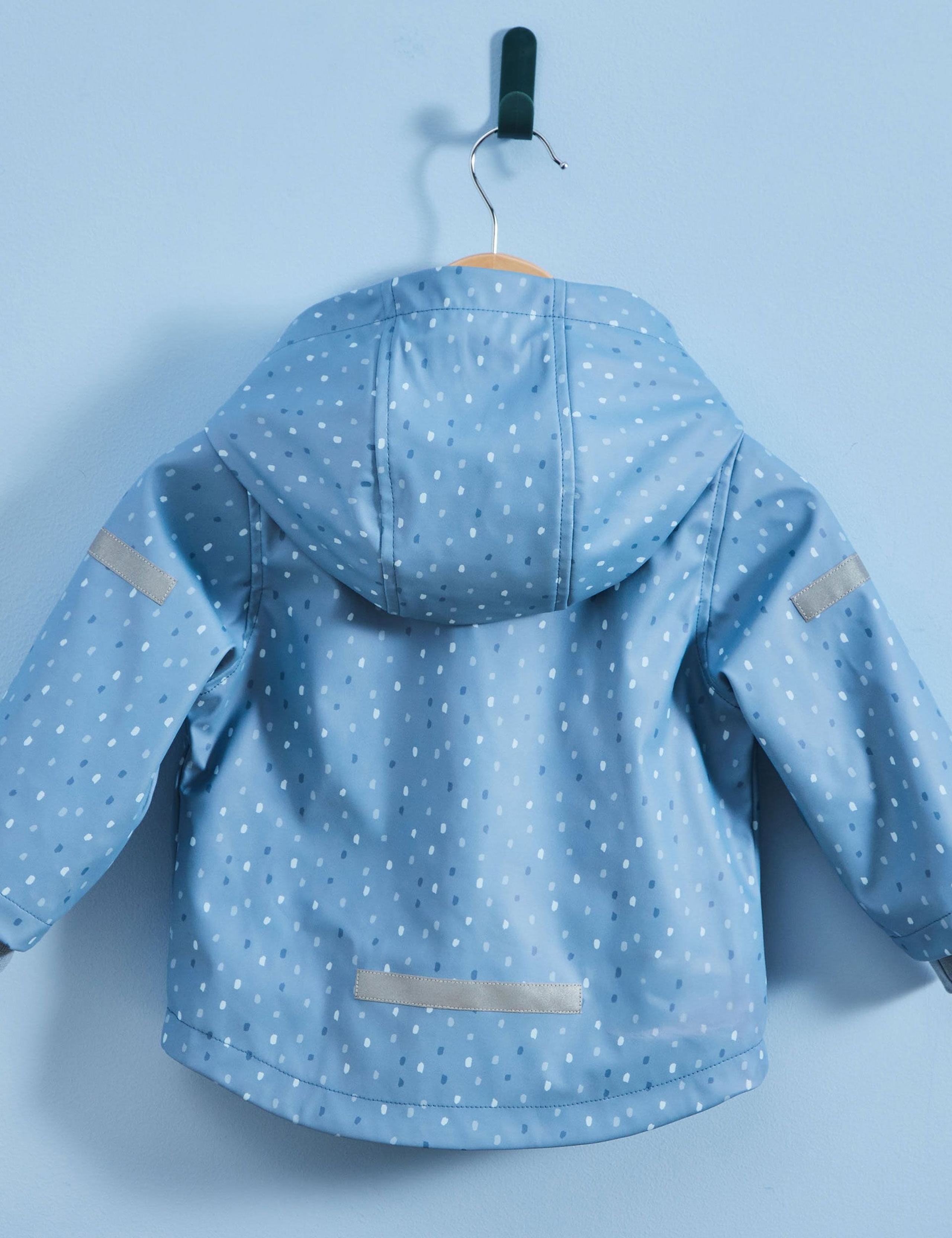 Personalised Blue Spot Print Raincoat 3 of 4
