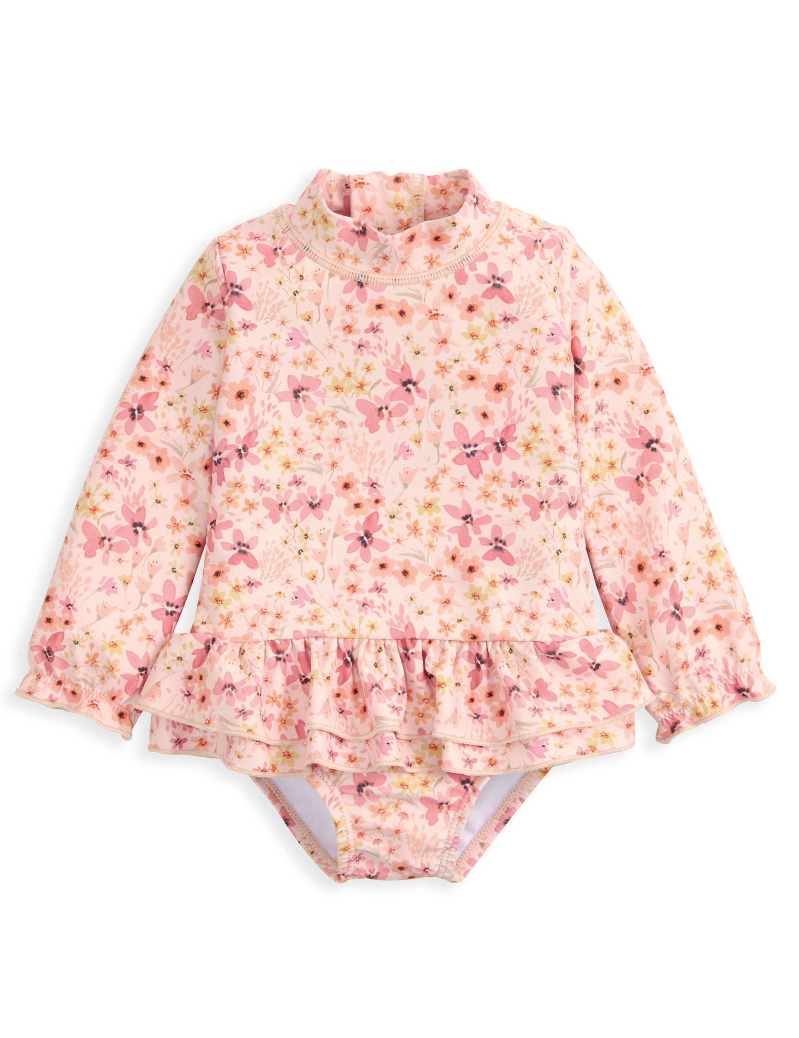 Floral Frill Long Sleeve Swimsuit (0-3 Yrs) 2 of 2