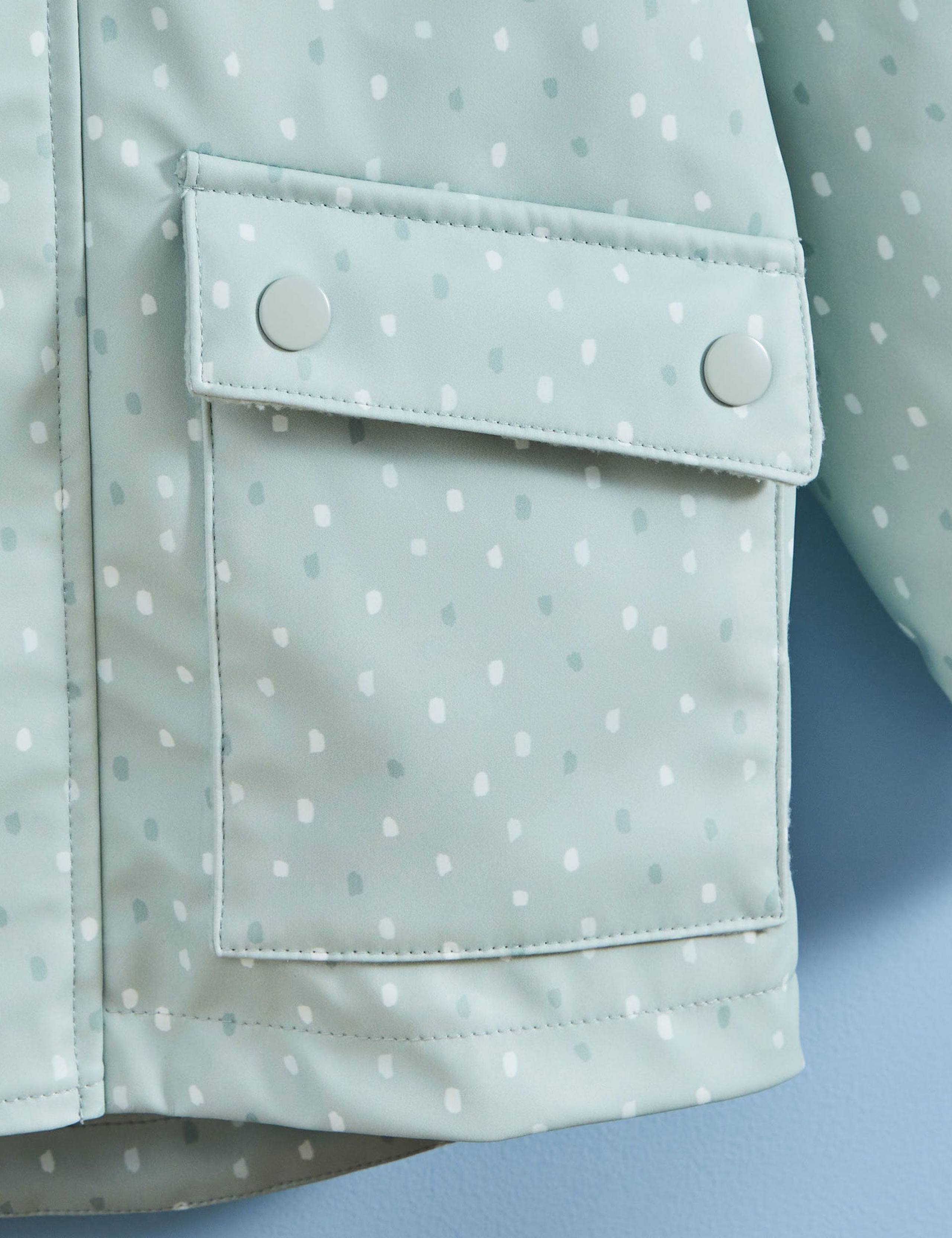 Personalised Sage Spot Print Raincoat 4 of 5