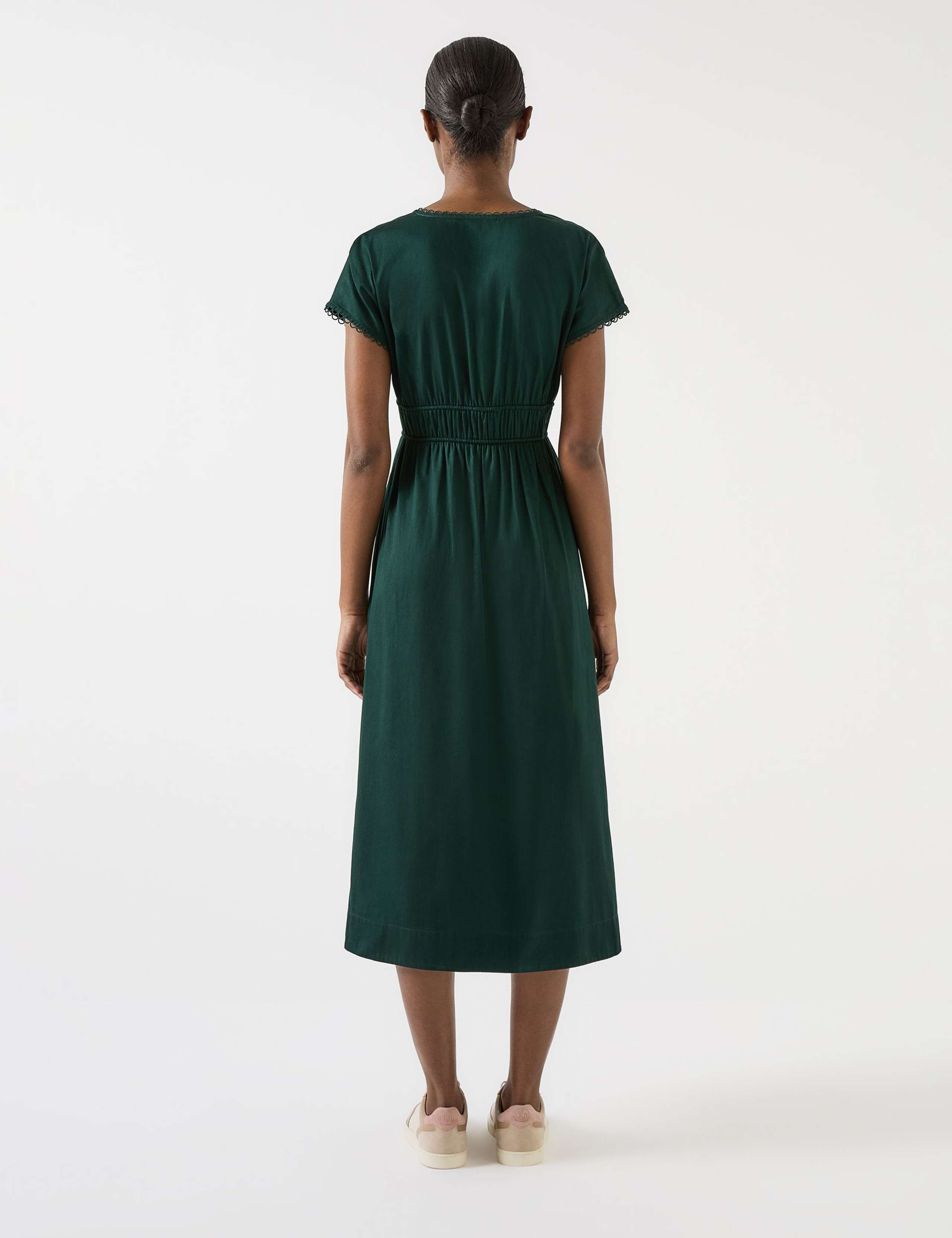 Pure Cotton Scallop Trim Midi Dress 2 of 2
