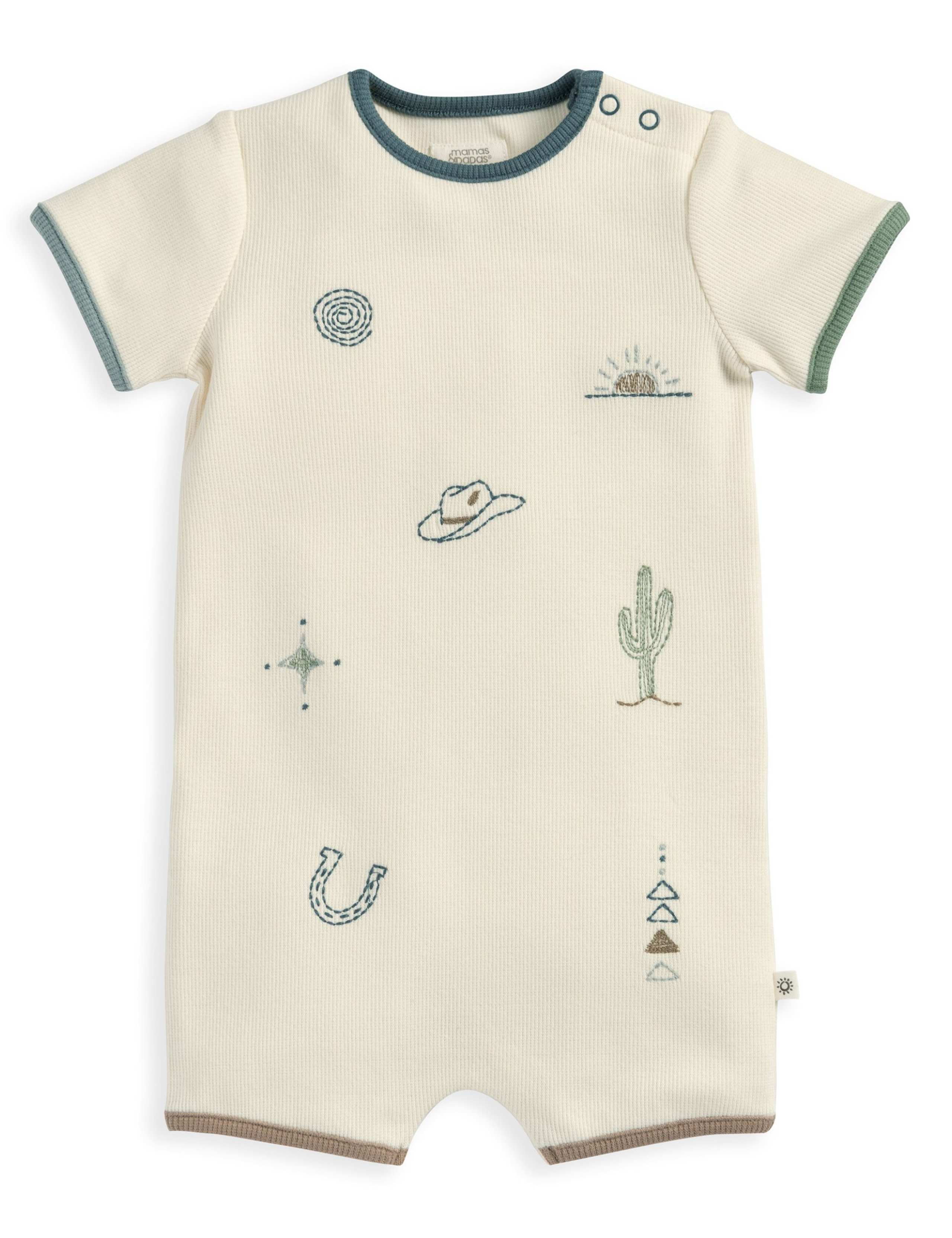 Cotton Rich Embroidered Romper (0-12 Months) 2 of 2