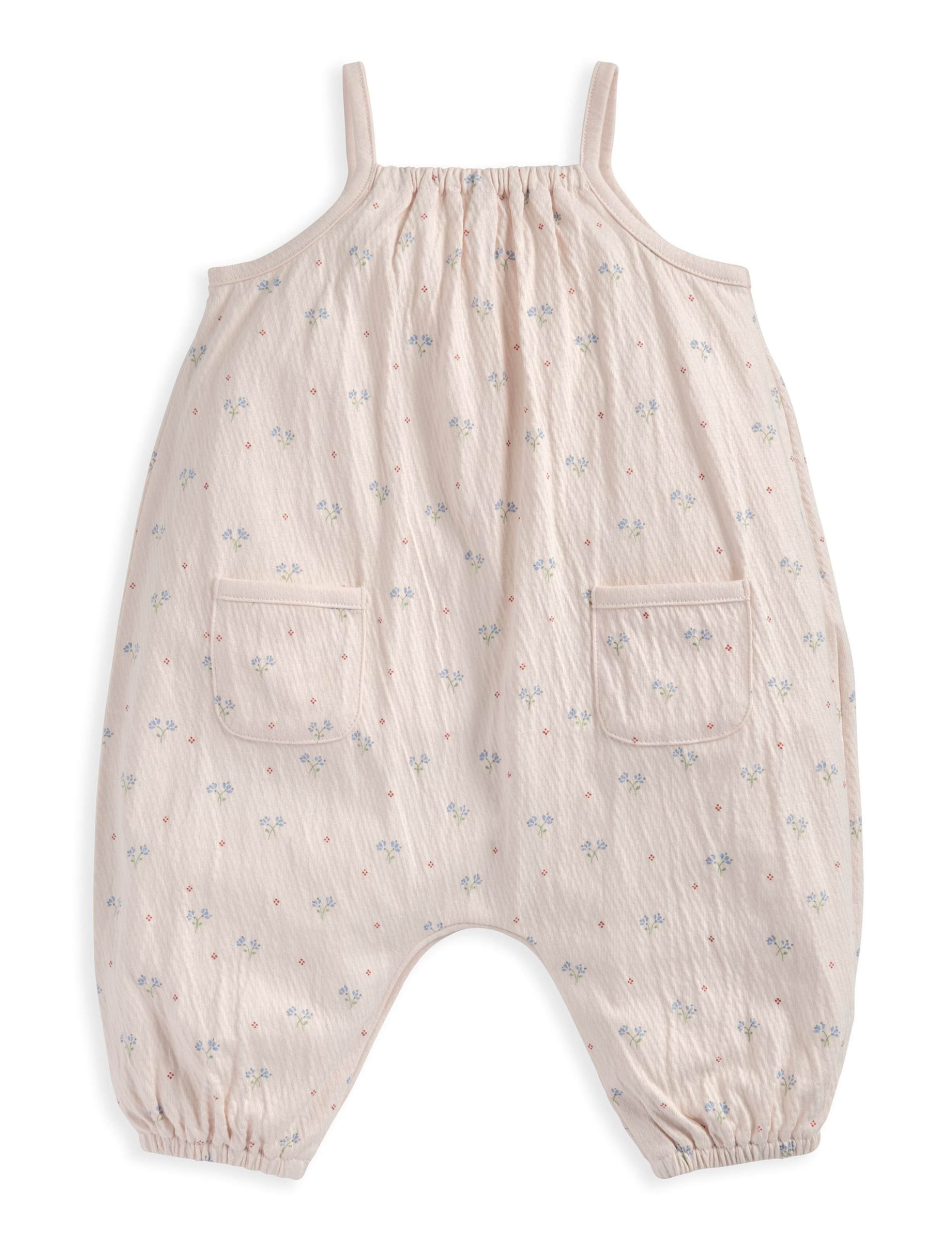 Cotton Rich Floral Crinkle Romper (0-24 Mths) 2 of 2