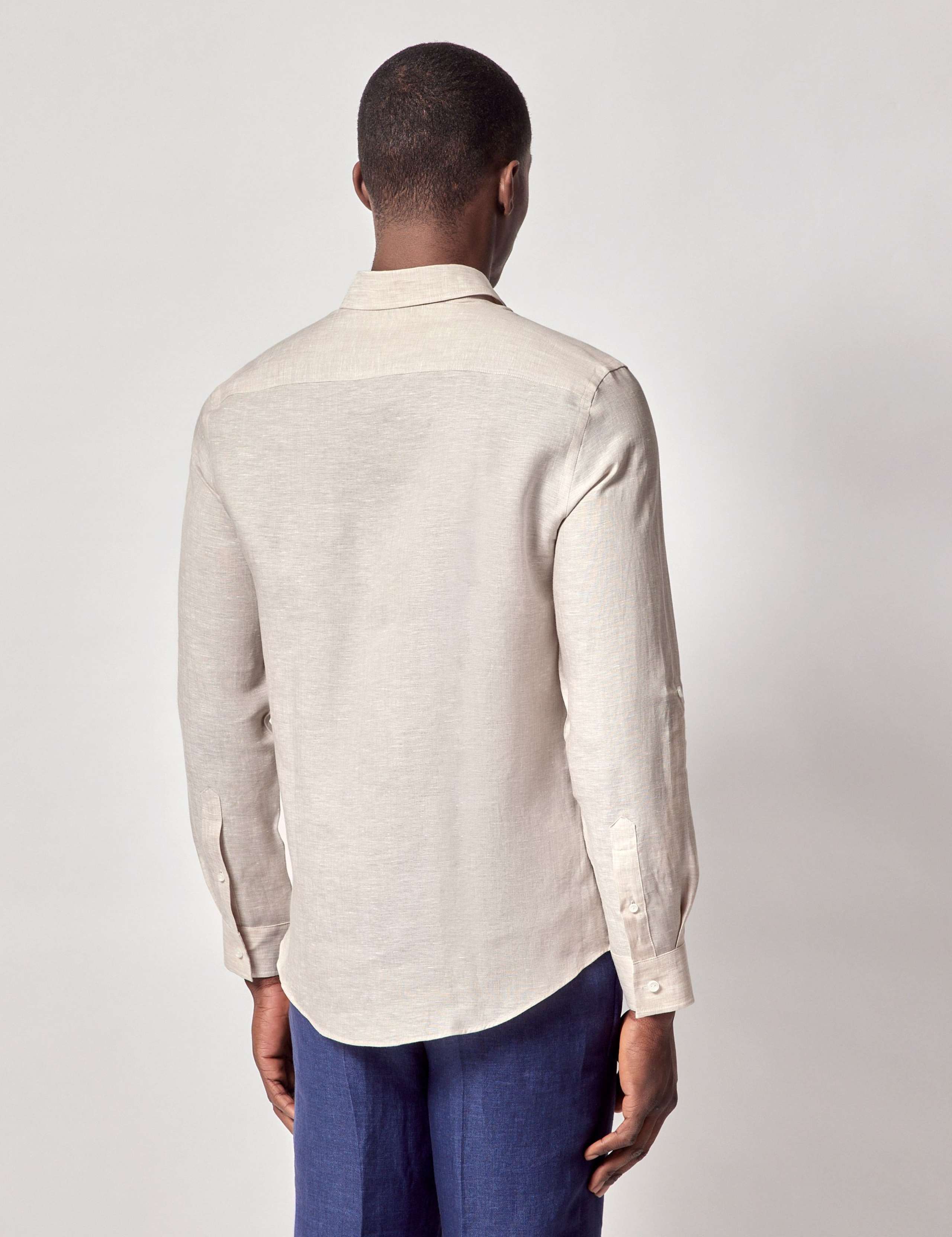 Slim Fit Pure Linen Utility Shirt 2 of 3